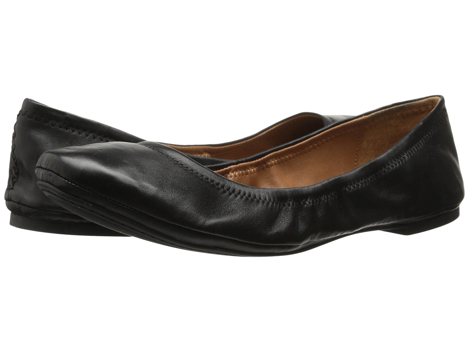 Lucky Brand Emmie Leather Ballet Flats in Black/Leather (Black) - Save ...