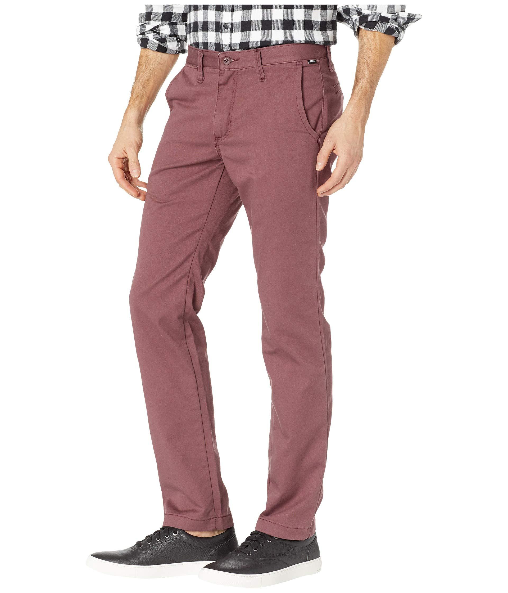 Vans Cotton Authentic Stretch Chino Pants in Burgundy (Red) for Men - Lyst