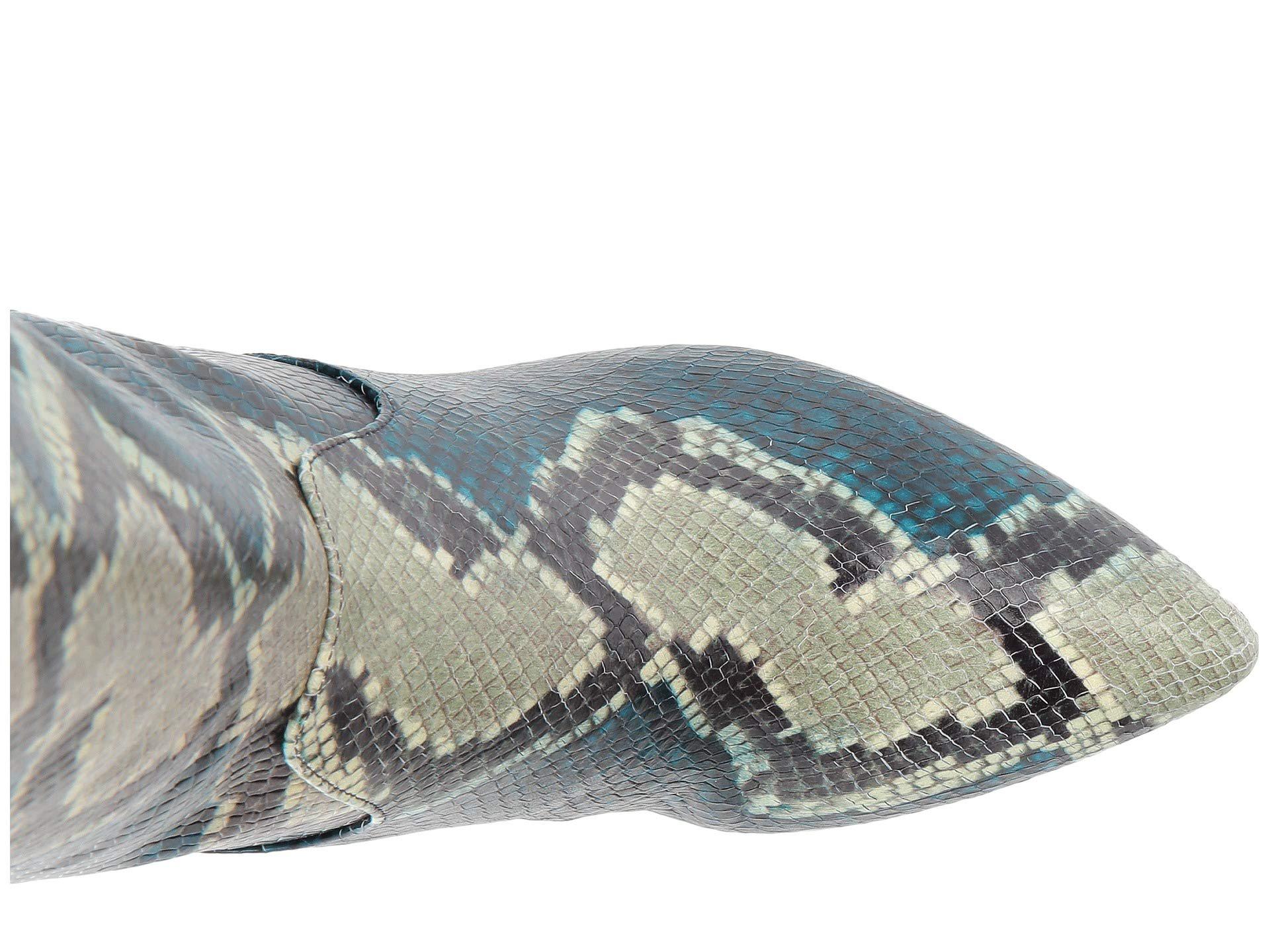 hai serpent snake print leather tall block heel boots