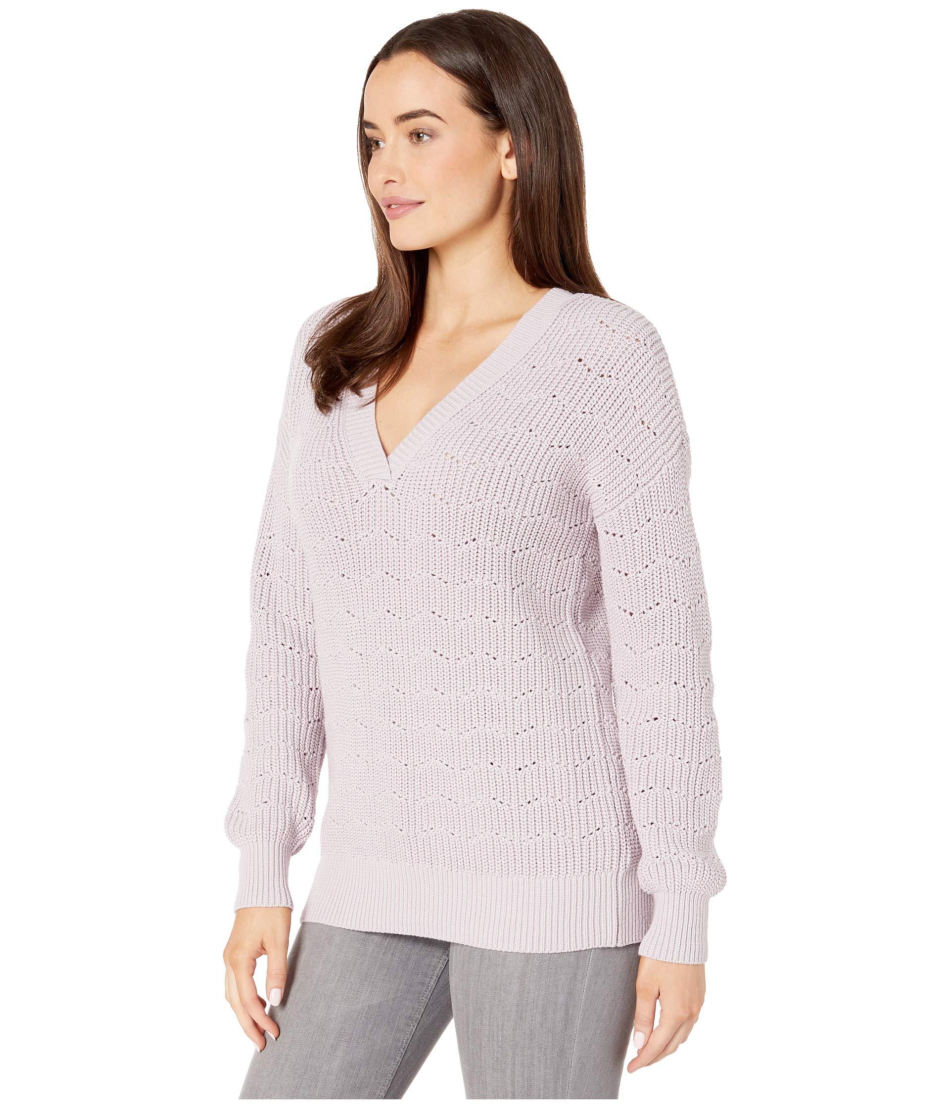 Lilla P Cotton Oversized V-neck Sweater in Purple - Lyst