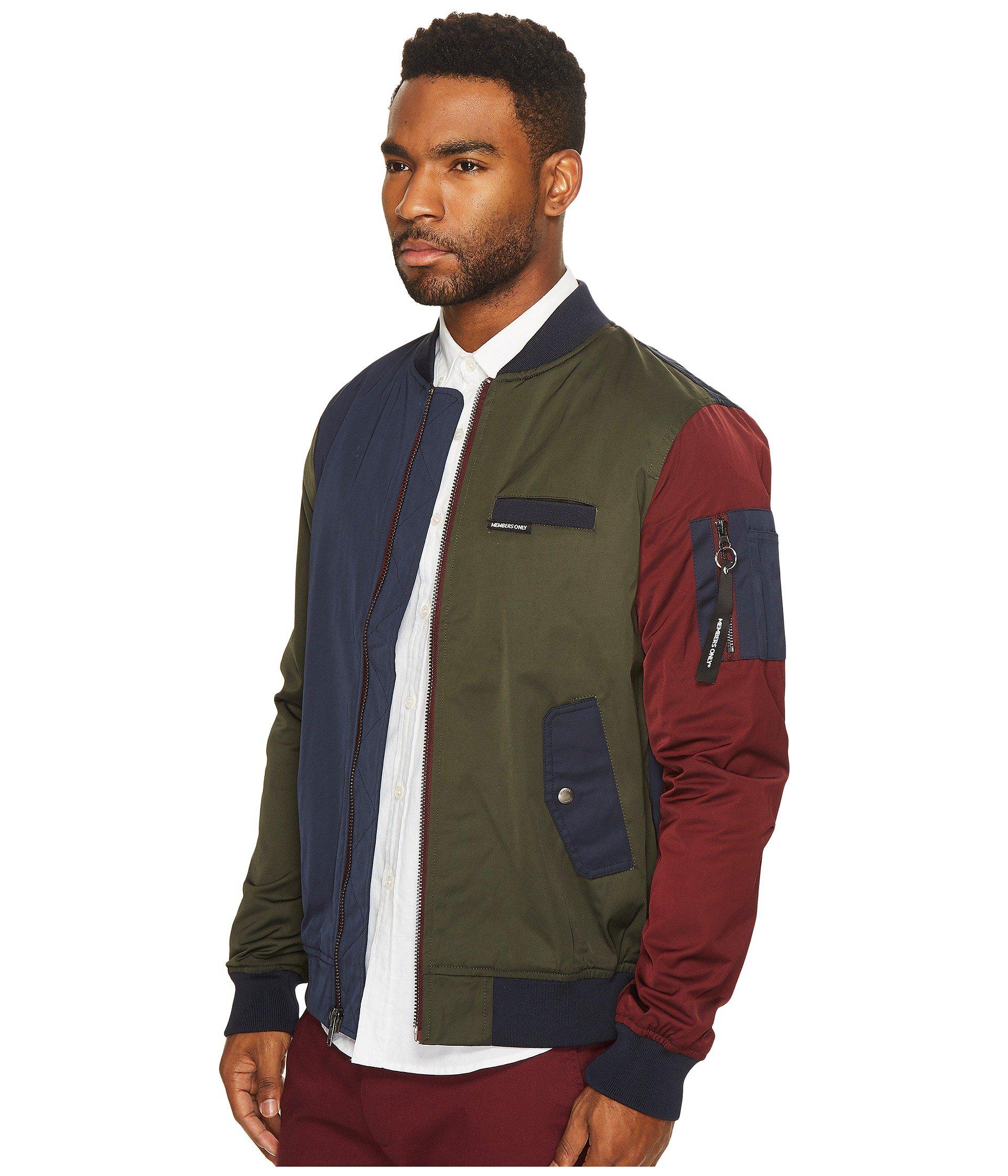 Members Only Color Block Bomber Jacket 