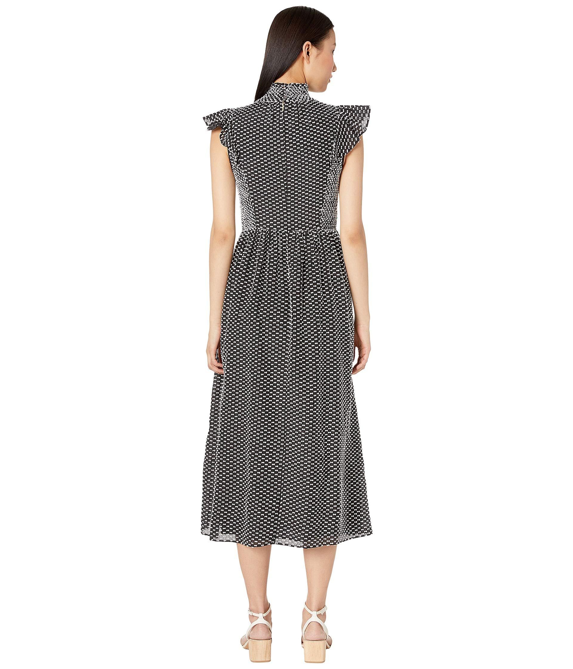 kate spade smocked clip midi dress