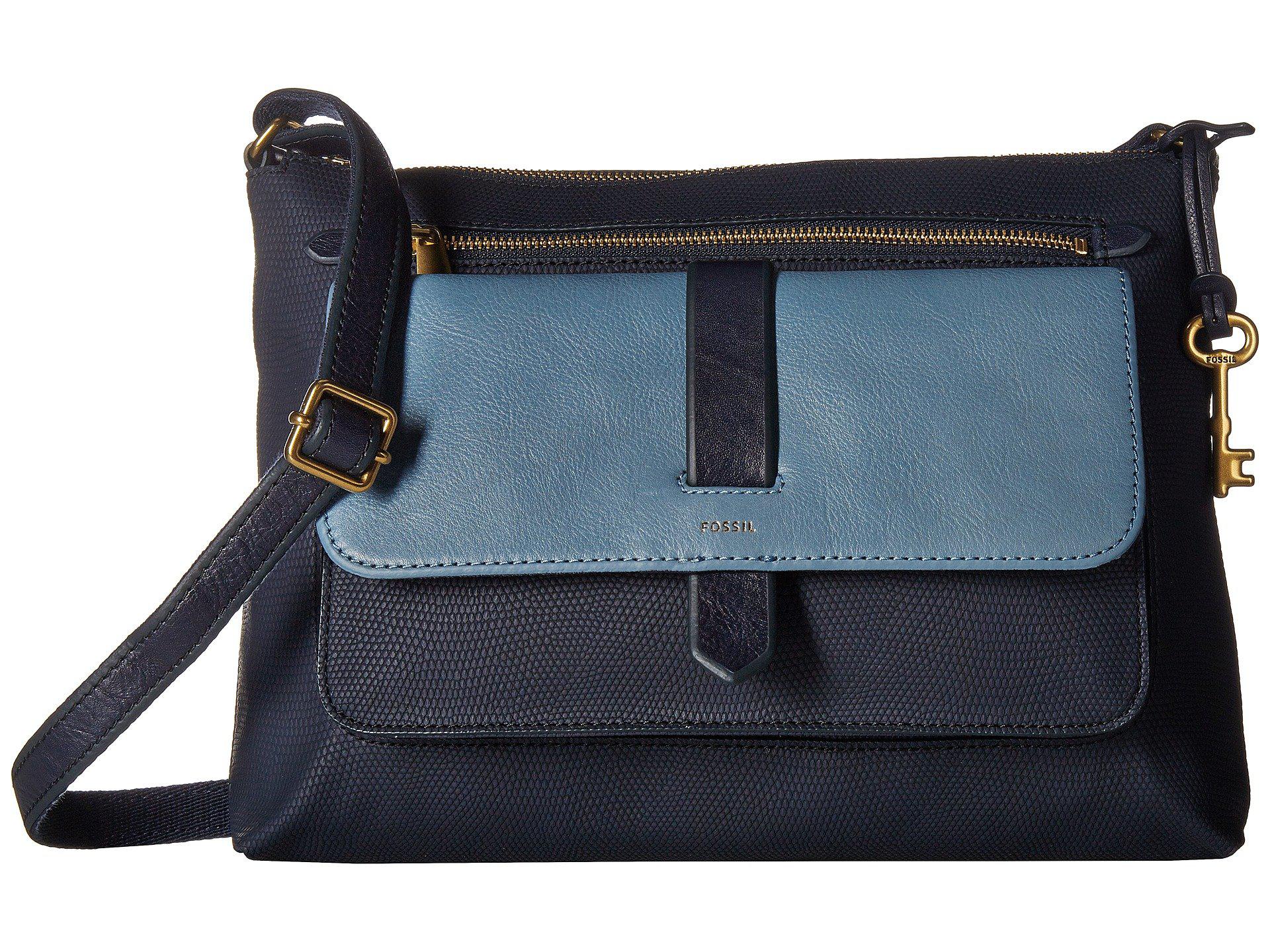 fossil navy bag