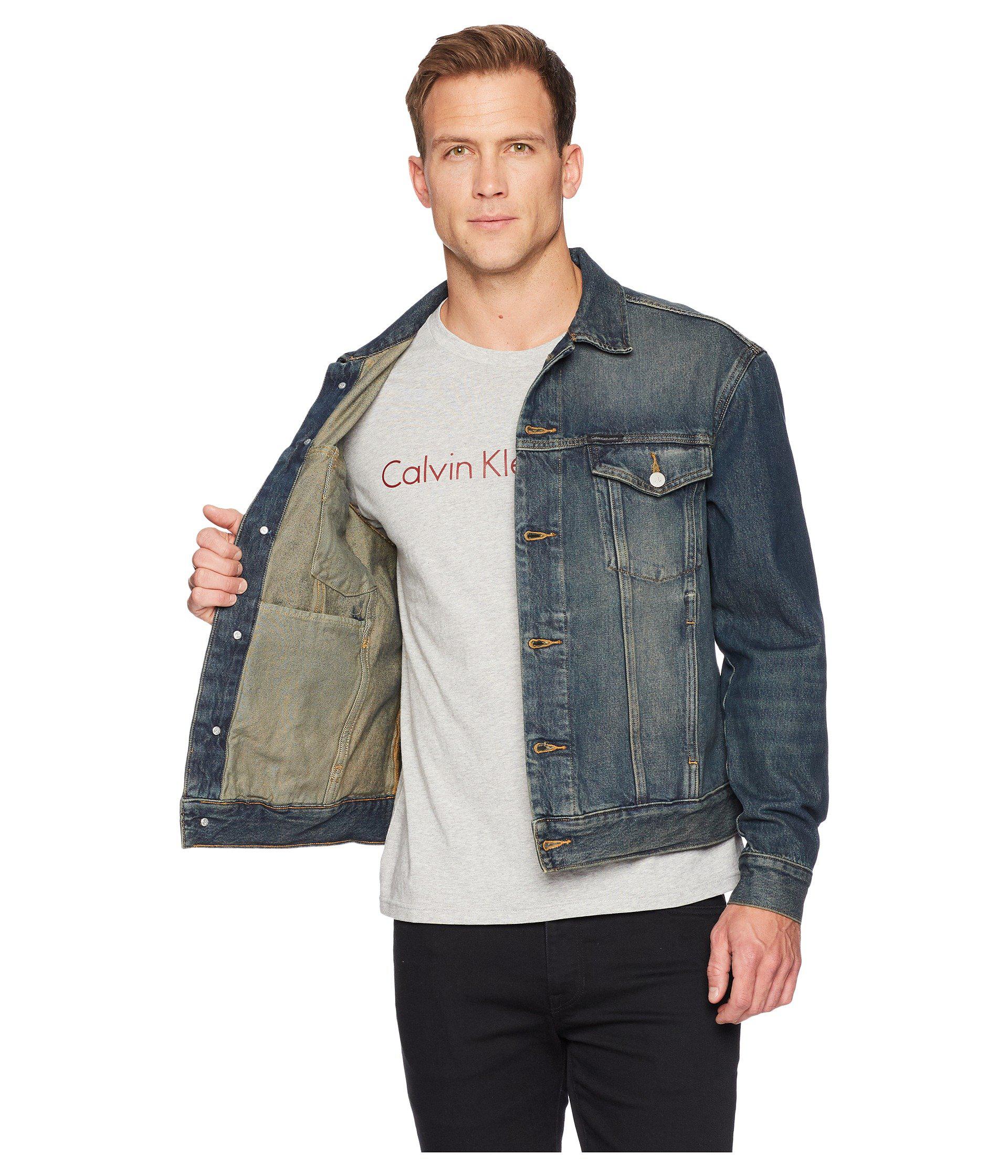 calvin klein jeans classic colorblock trucker jacket