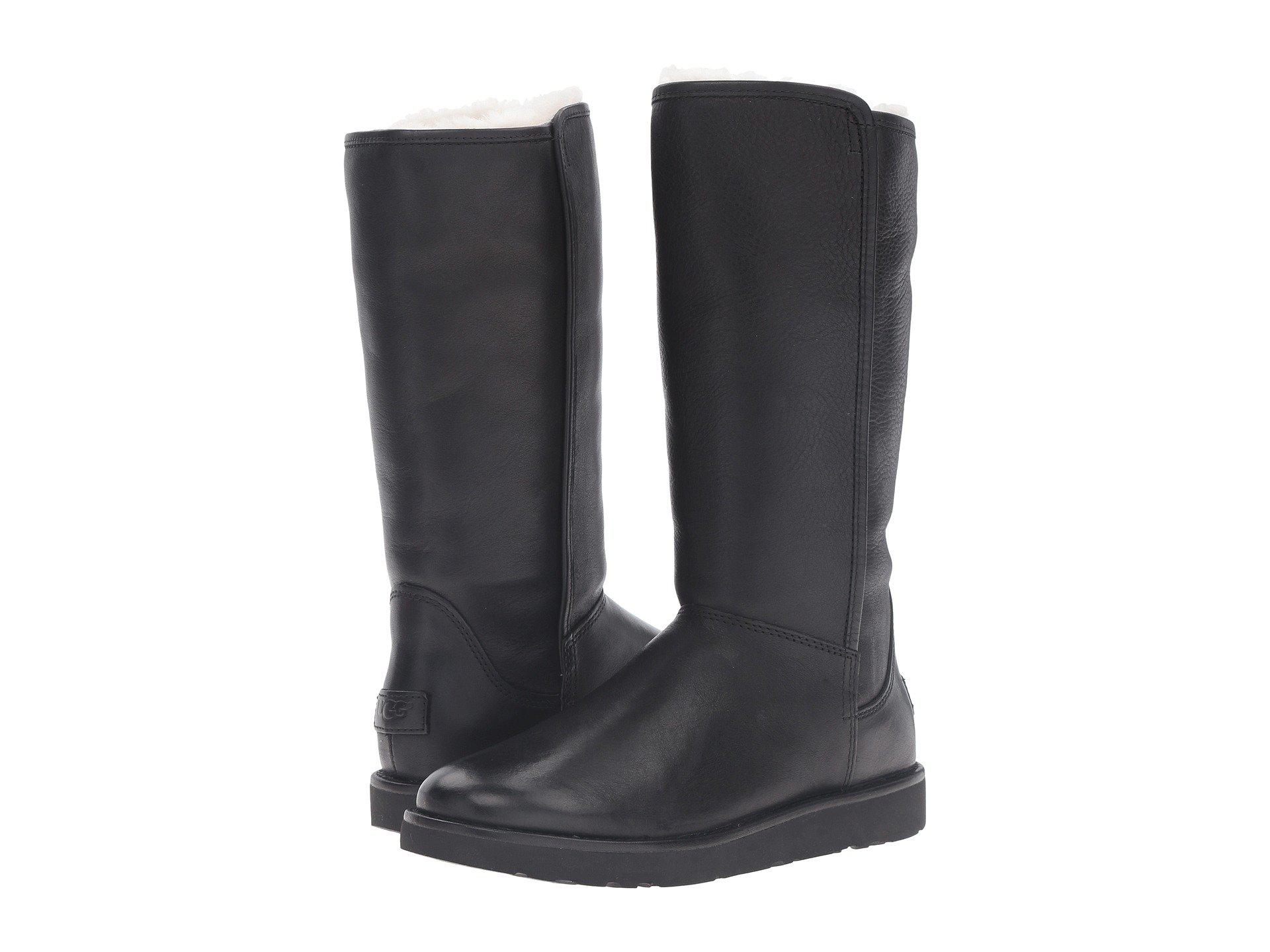 black leather abree ugg boots