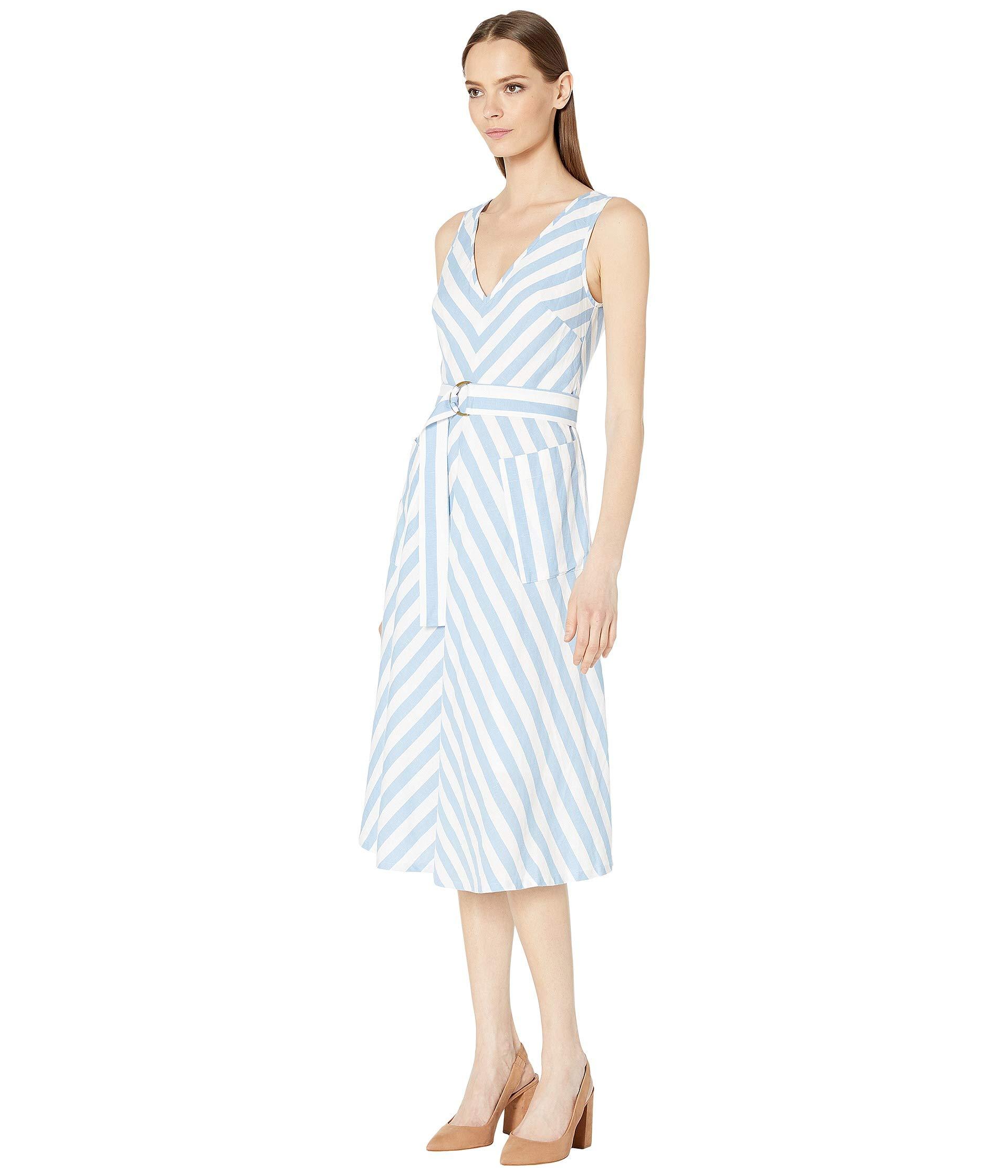 Kate Spade Linen Deck Stripe Midi Dress in Blue Lyst