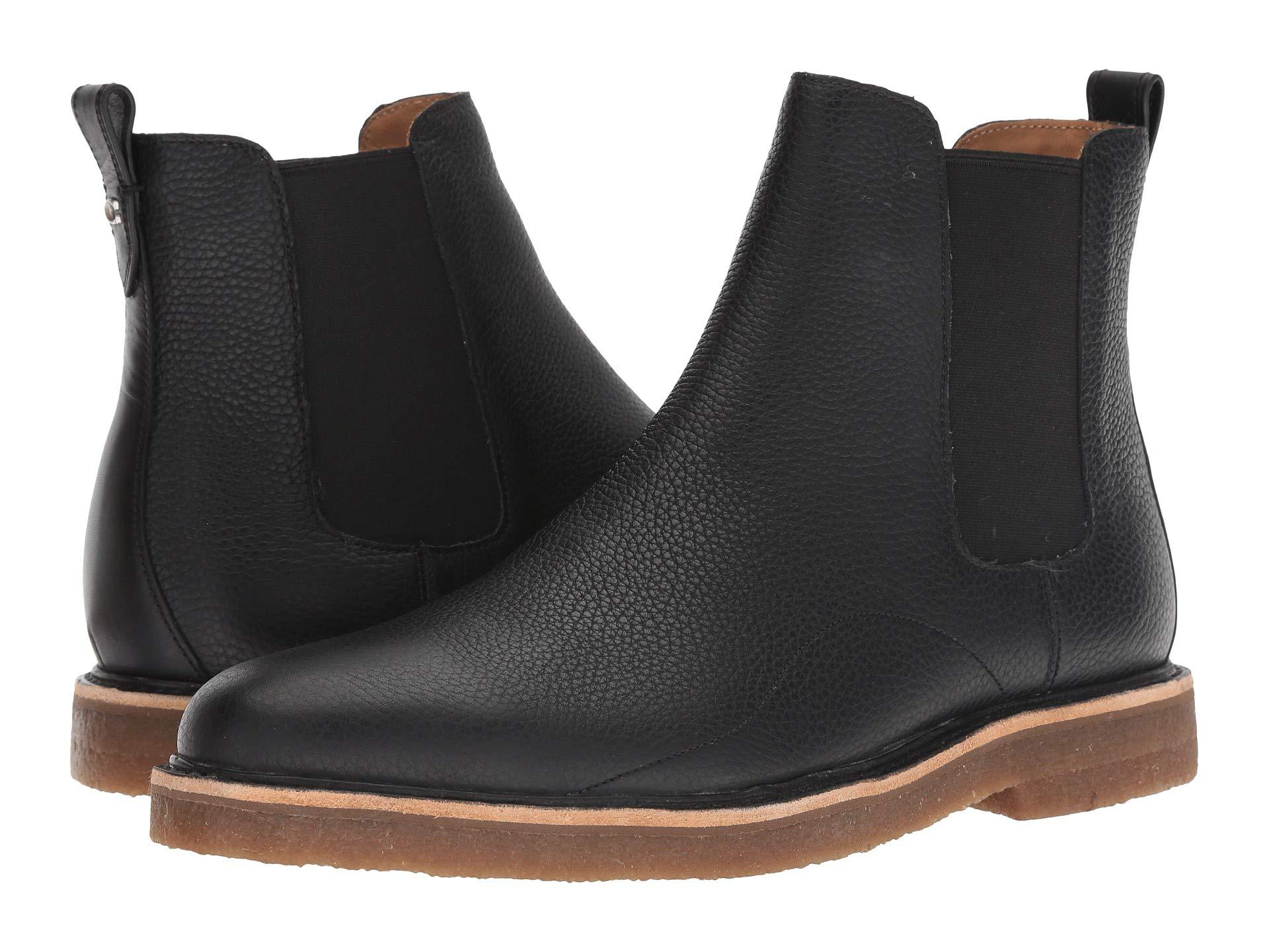 COACH Pebbled Leather Chelsea Boot W/ Crepe Sole (black) Men's Shoes ...