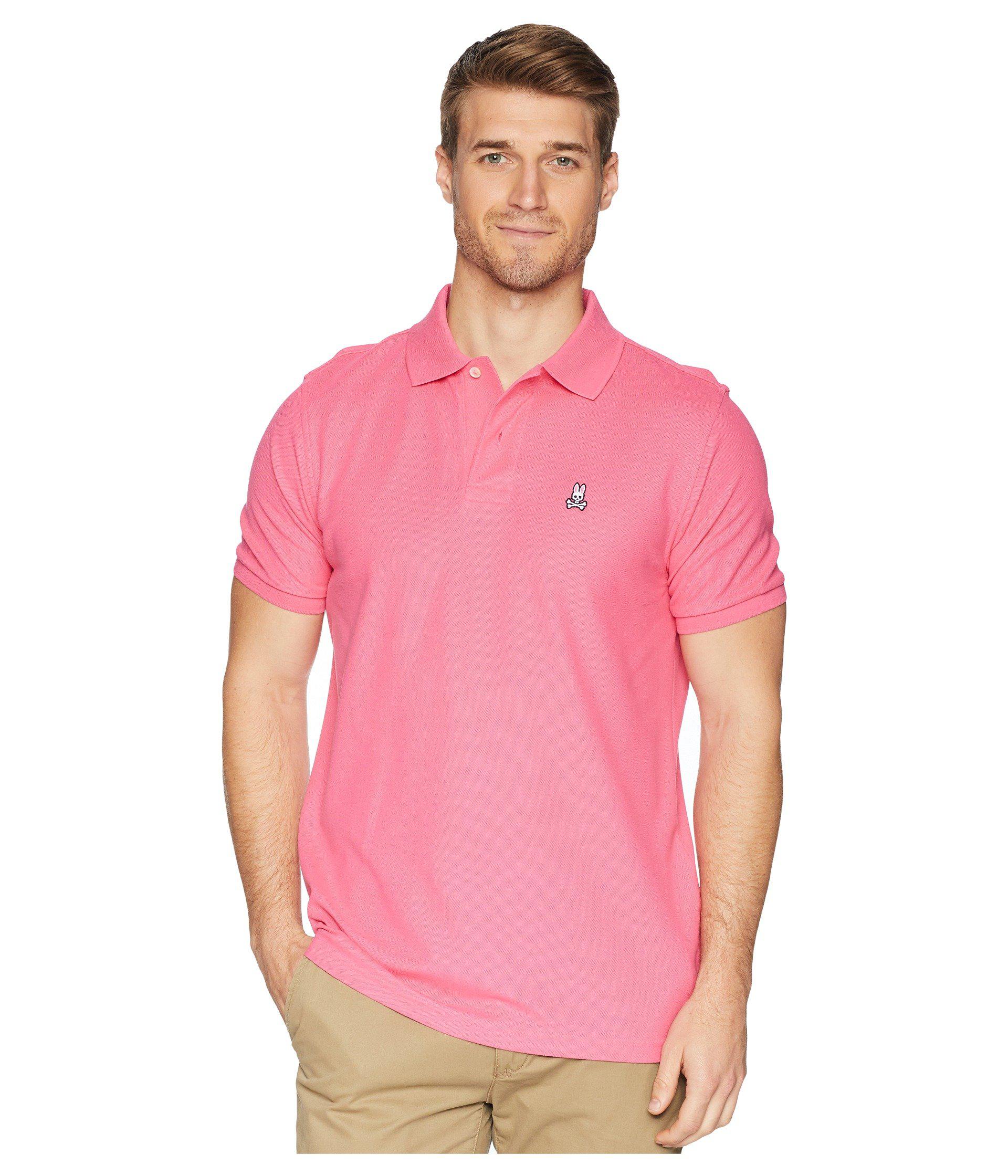 psycho bunny pink polo