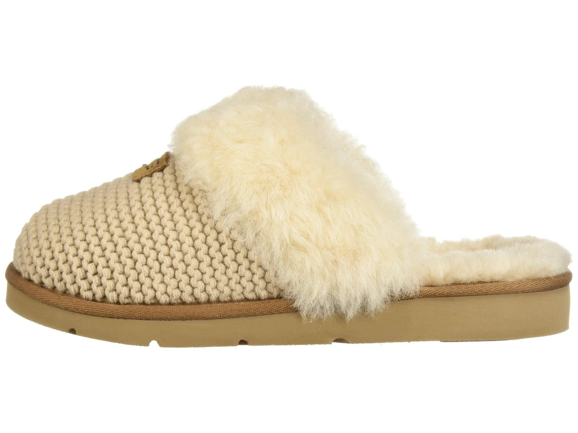 UGG Cotton Cozy Knit Slipper (cream) Women's Slippers in Natural - Lyst