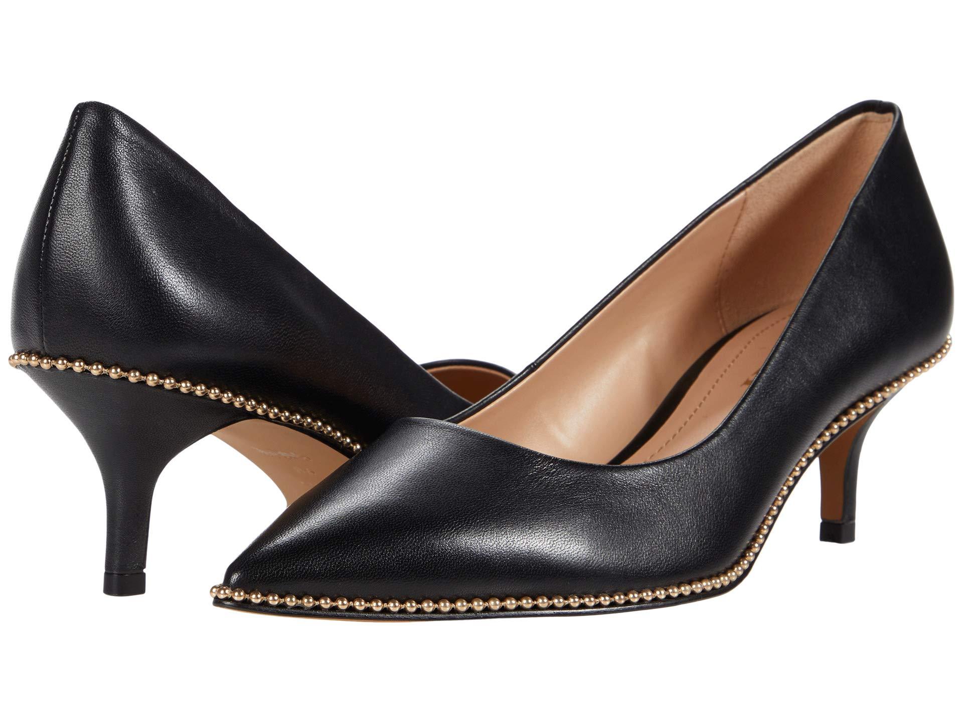 COACH Leather Jackie Pump in Black Lyst
