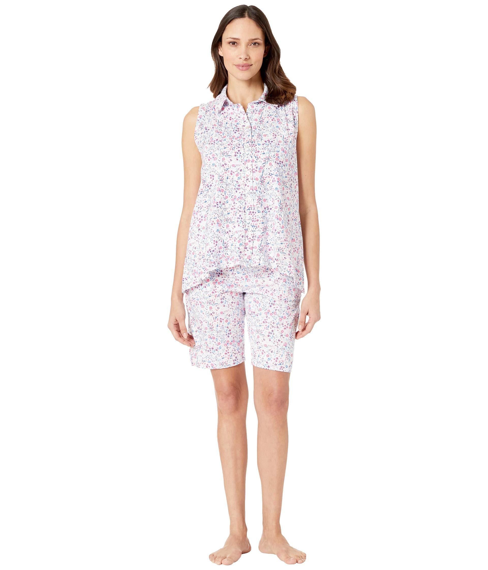 Carole Hochman Cotton Sleeveless Bermuda Pajama Set in Pink Lyst