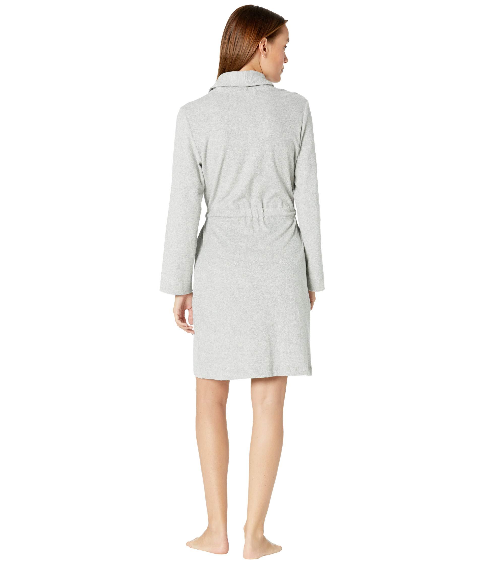 Skin Organic Cotton French Terry Robe With Attached Belt in Gray Lyst