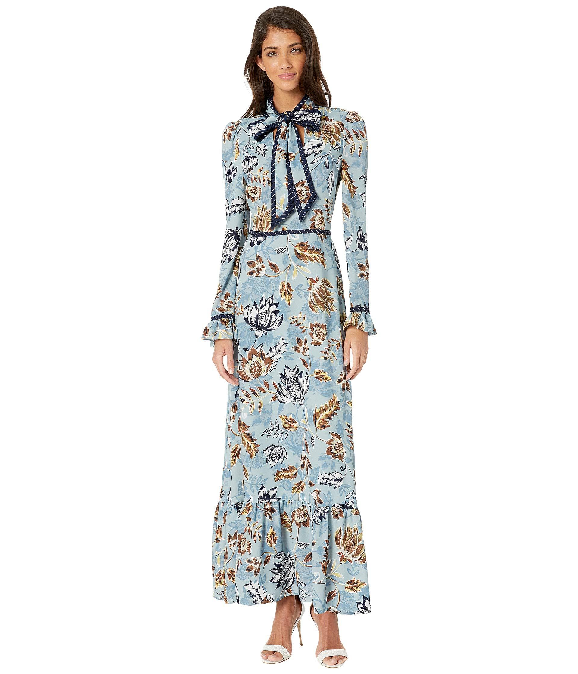 bcbg blue floral dress