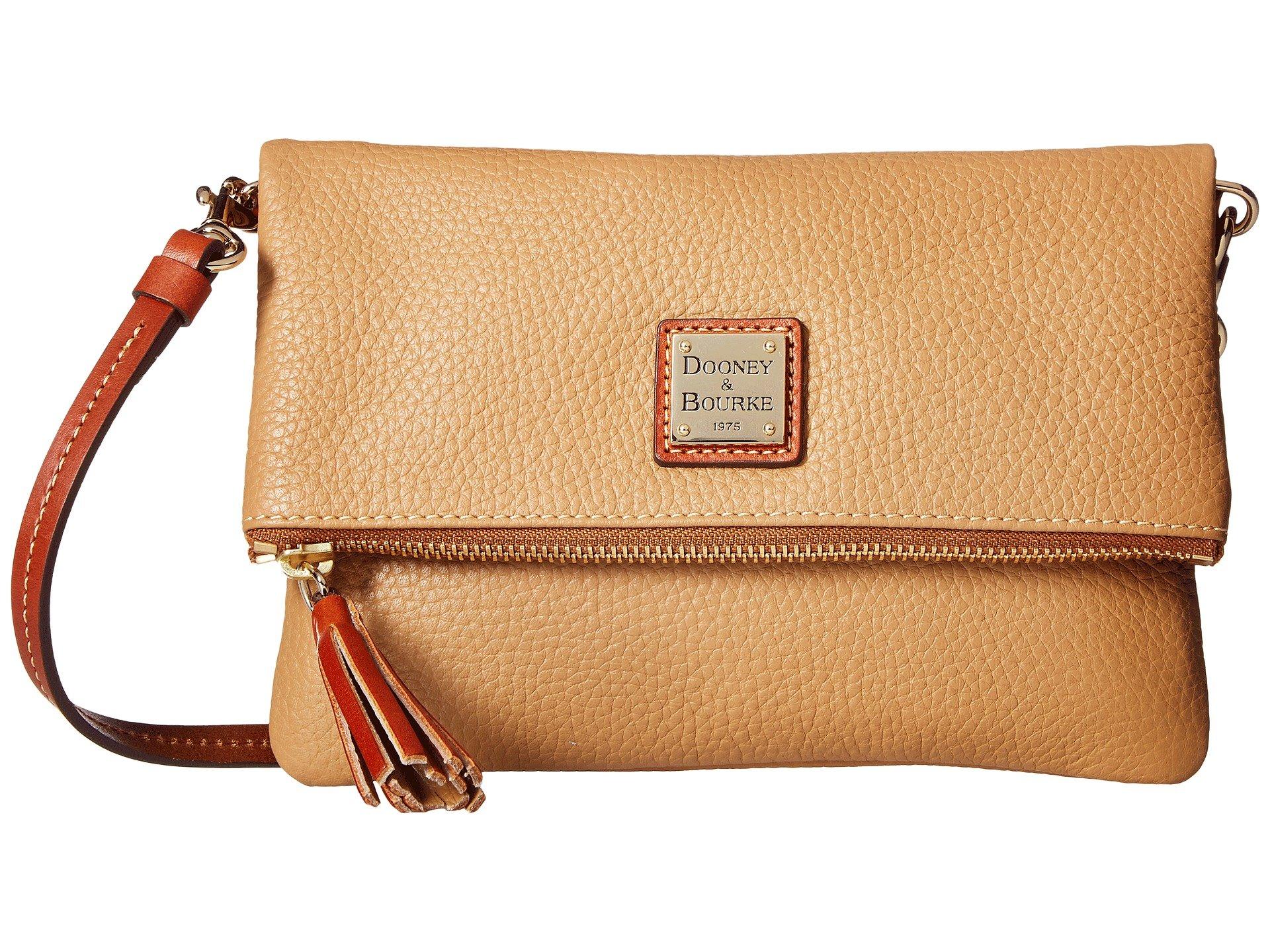 Dooney & Bourke Leather Pebble Foldover Zip Crossbody in Brown Lyst