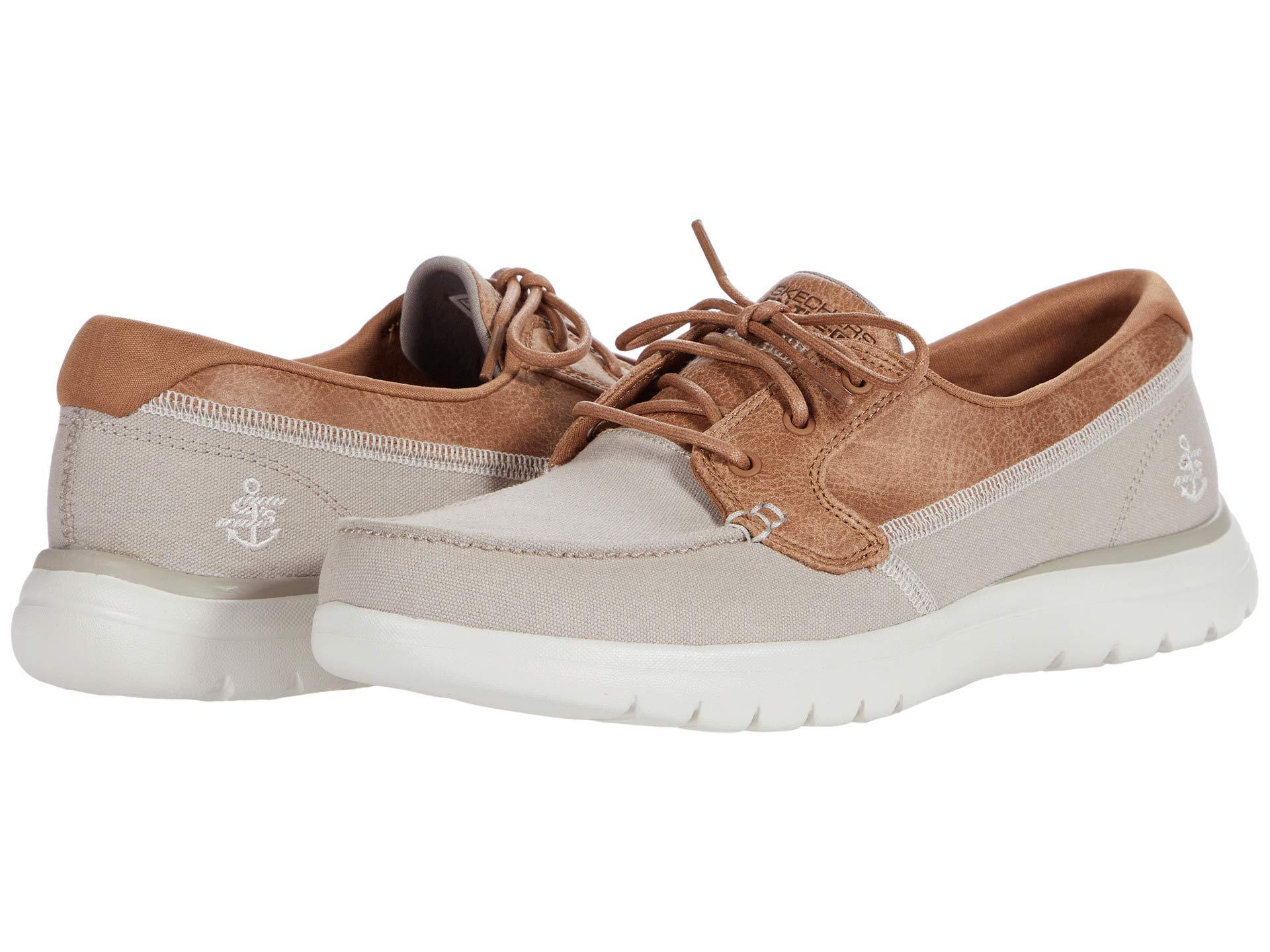 go Flex Canvas Boat Shoe in Beige 