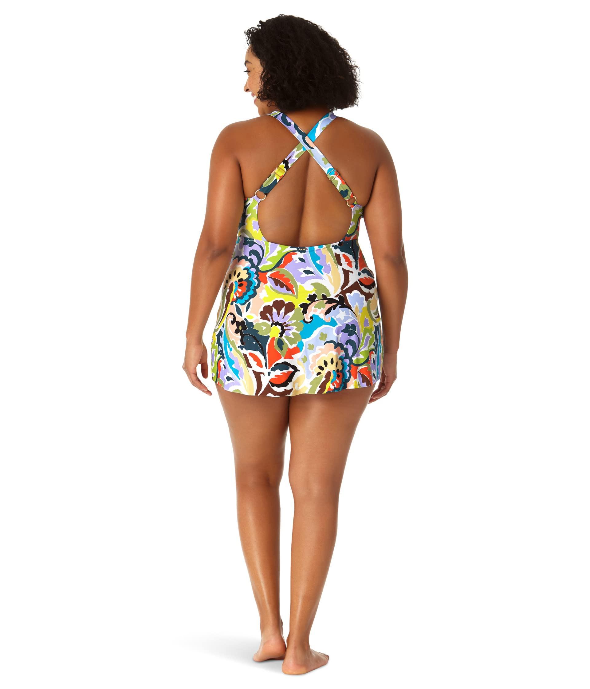 Anne Cole Plus Size Adjustable Surplice Swimdress - Macy's