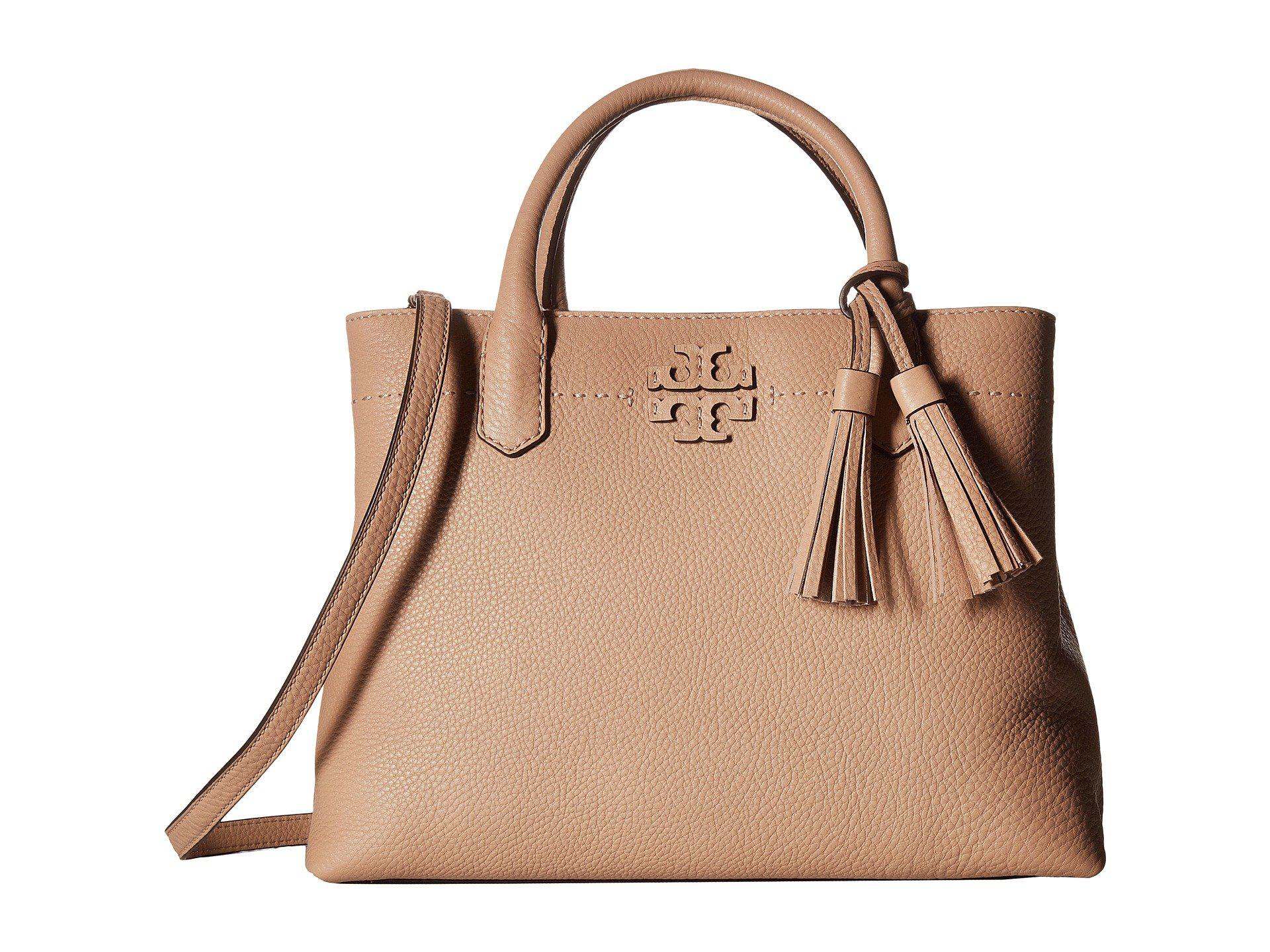 Tory Burch Leather Mcgraw Satchel (devon Sand