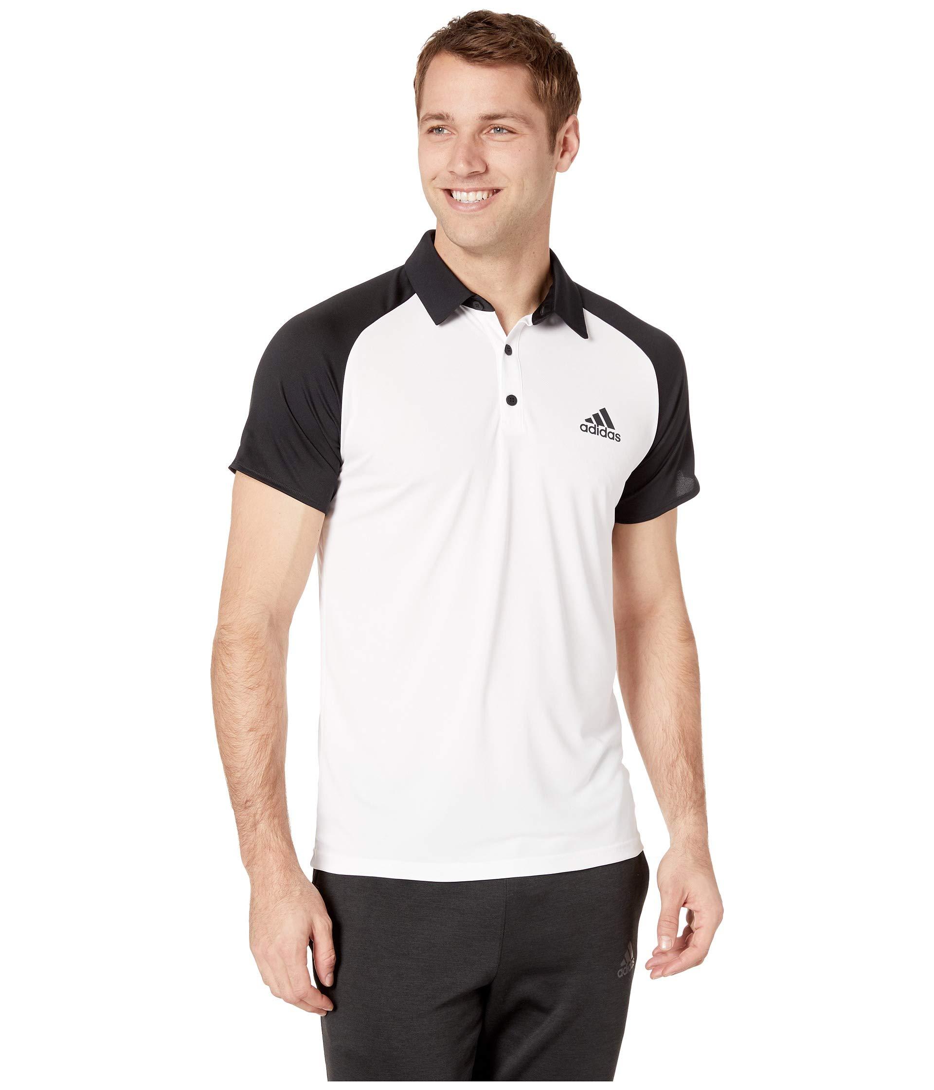 Lyst - adidas Club Colorblock Polo (black/white 1) Men's Short Sleeve ...