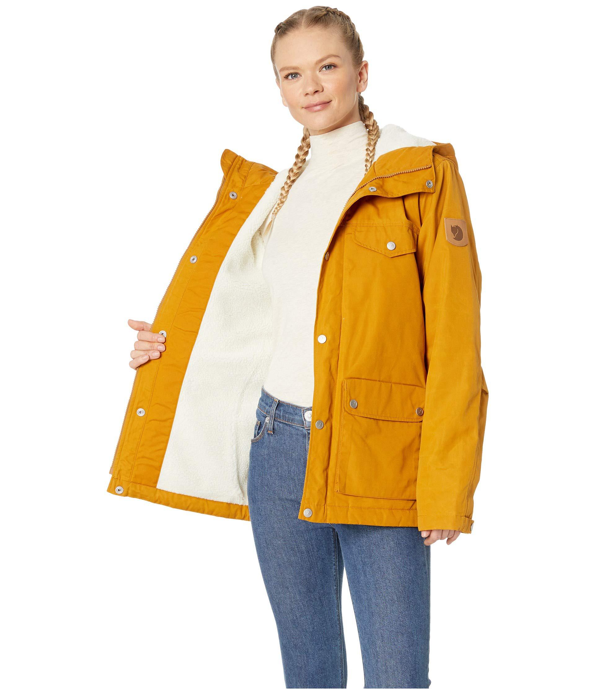 Fjallraven Leather Greenland Winter Jacket in Yellow - Lyst