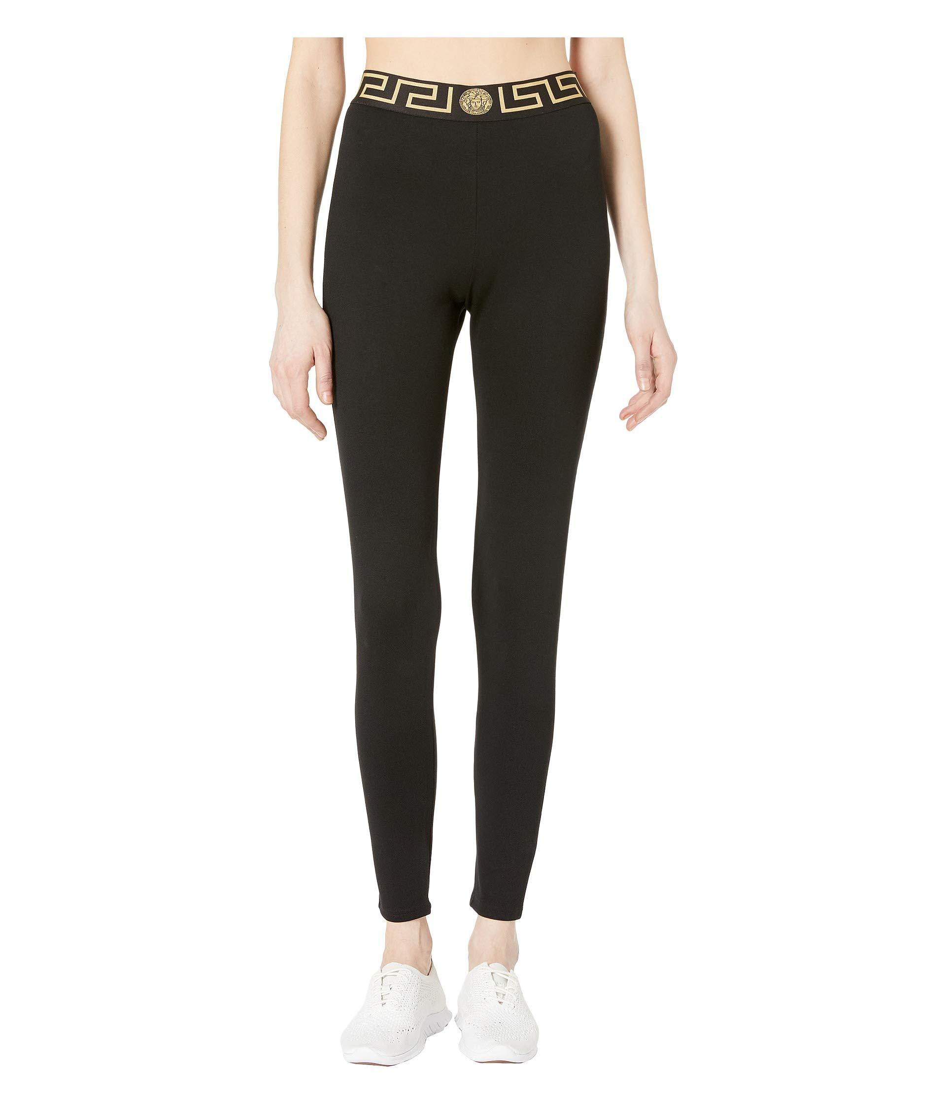 Versace Synthetic Gym Donna Leggings in Black - Lyst