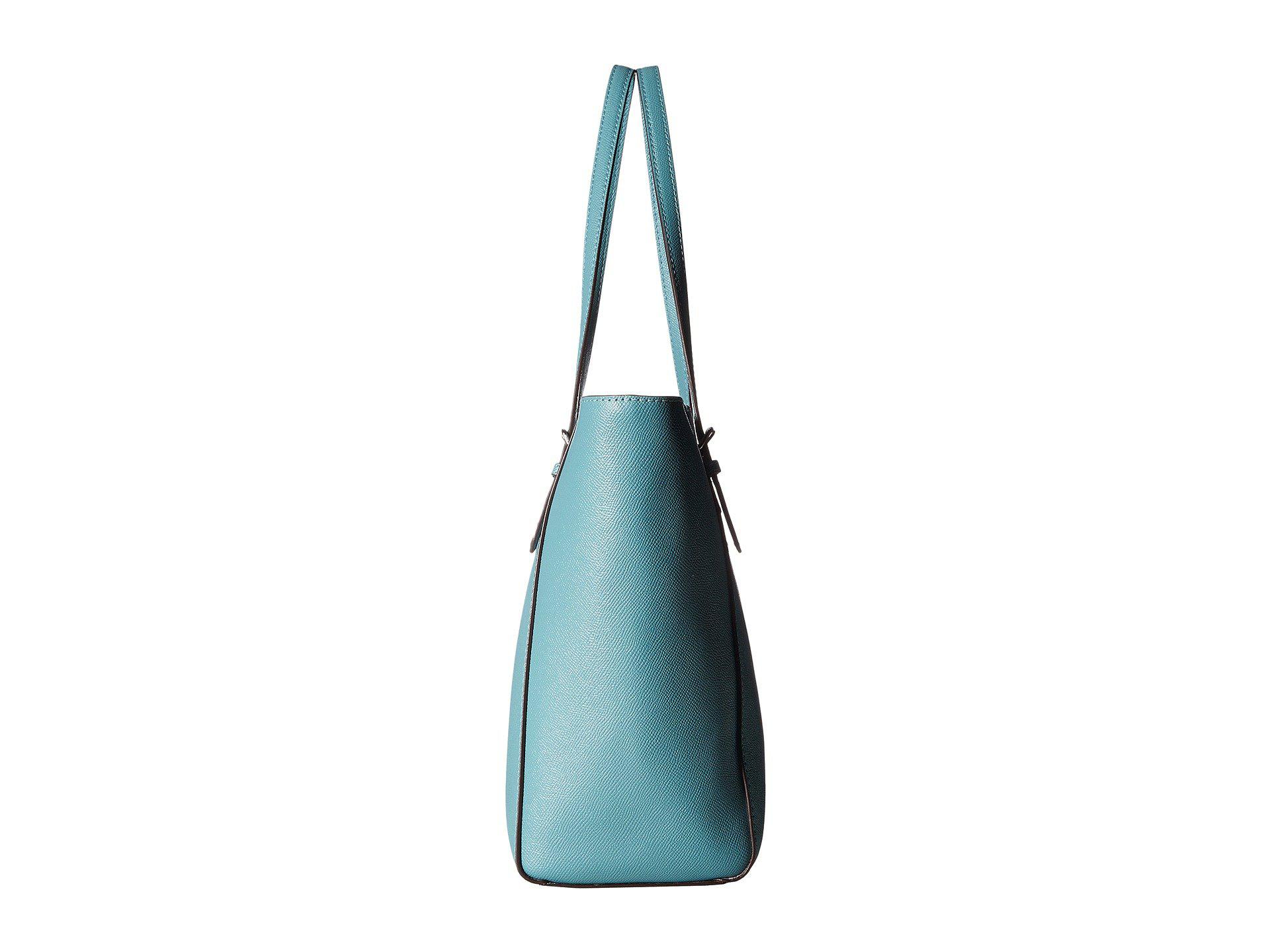 COACH Crossgrain Turnlock Tote (li/black) Tote Handbags in Blue | Lyst