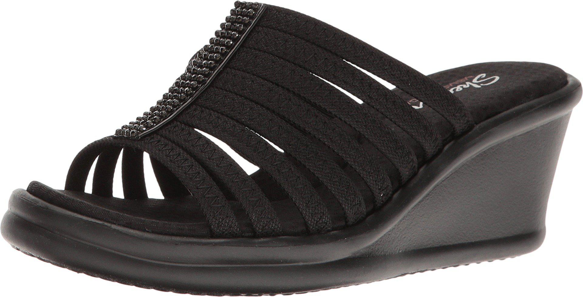 Skechers Synthetic Rumblers Hot Shot Wedge Sandal in Black 1 (Black) | Lyst