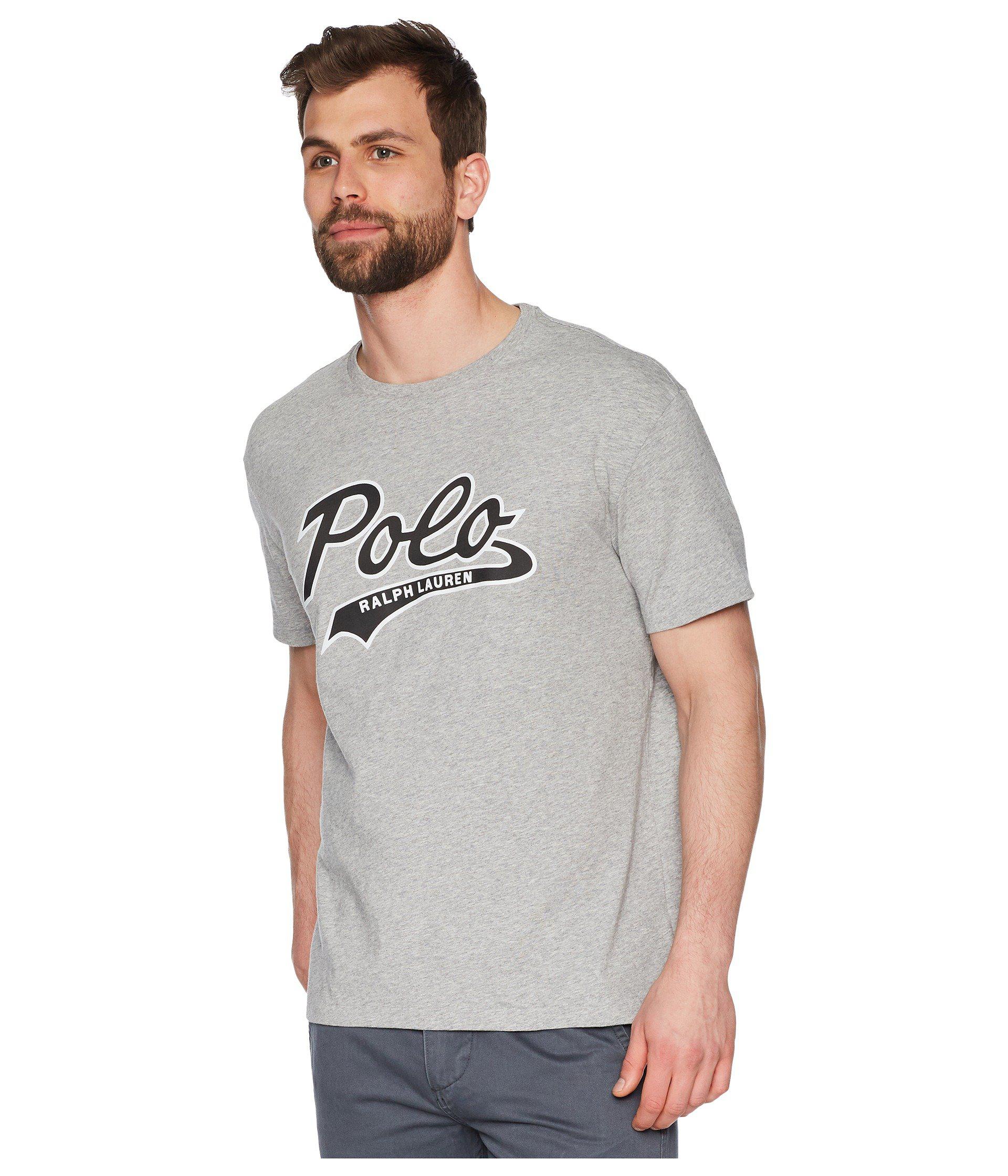 Polo Ralph Lauren Cotton Print Shop Script Logo Tee (black) Men's T Shirt  in Gray for Men | Lyst