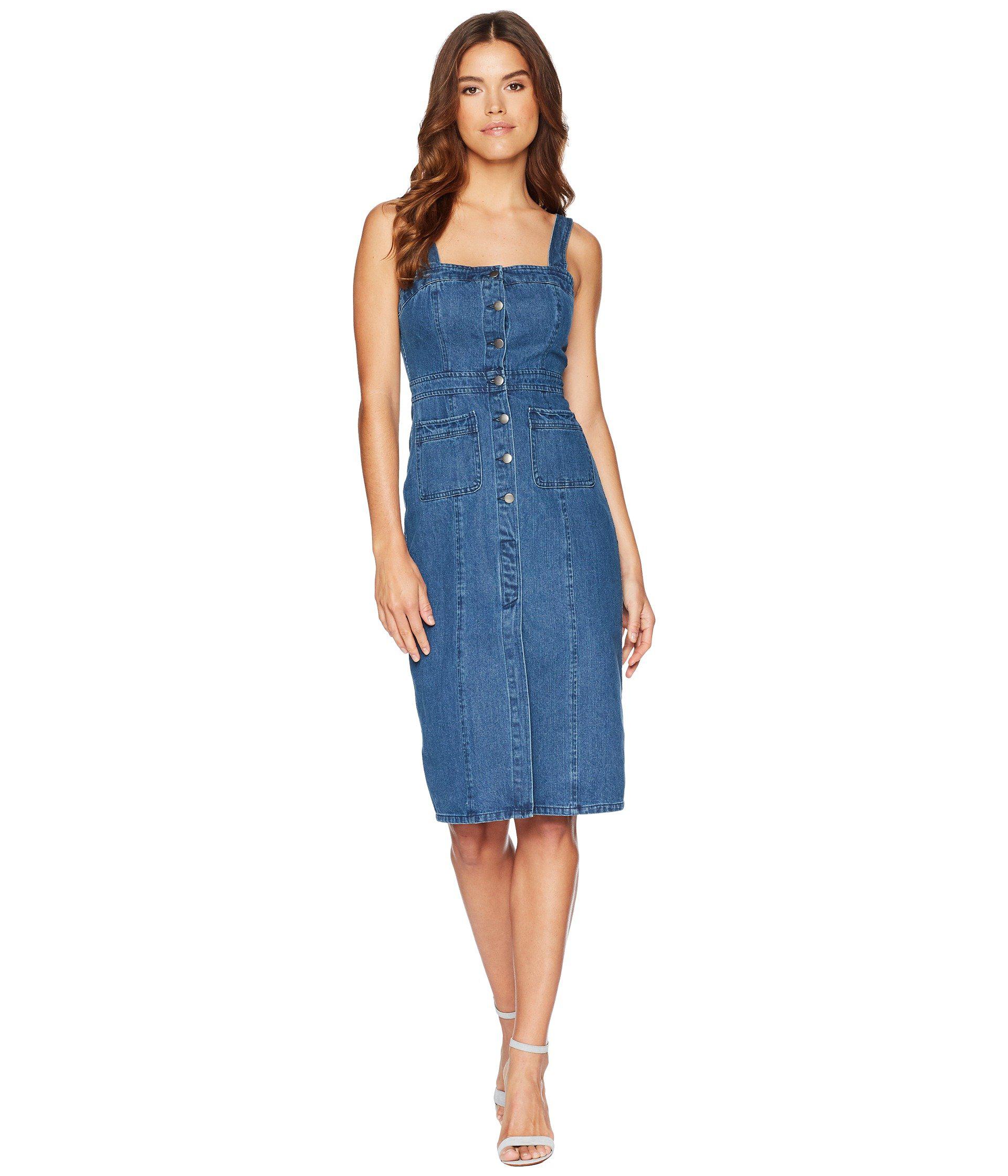 denim front button dress