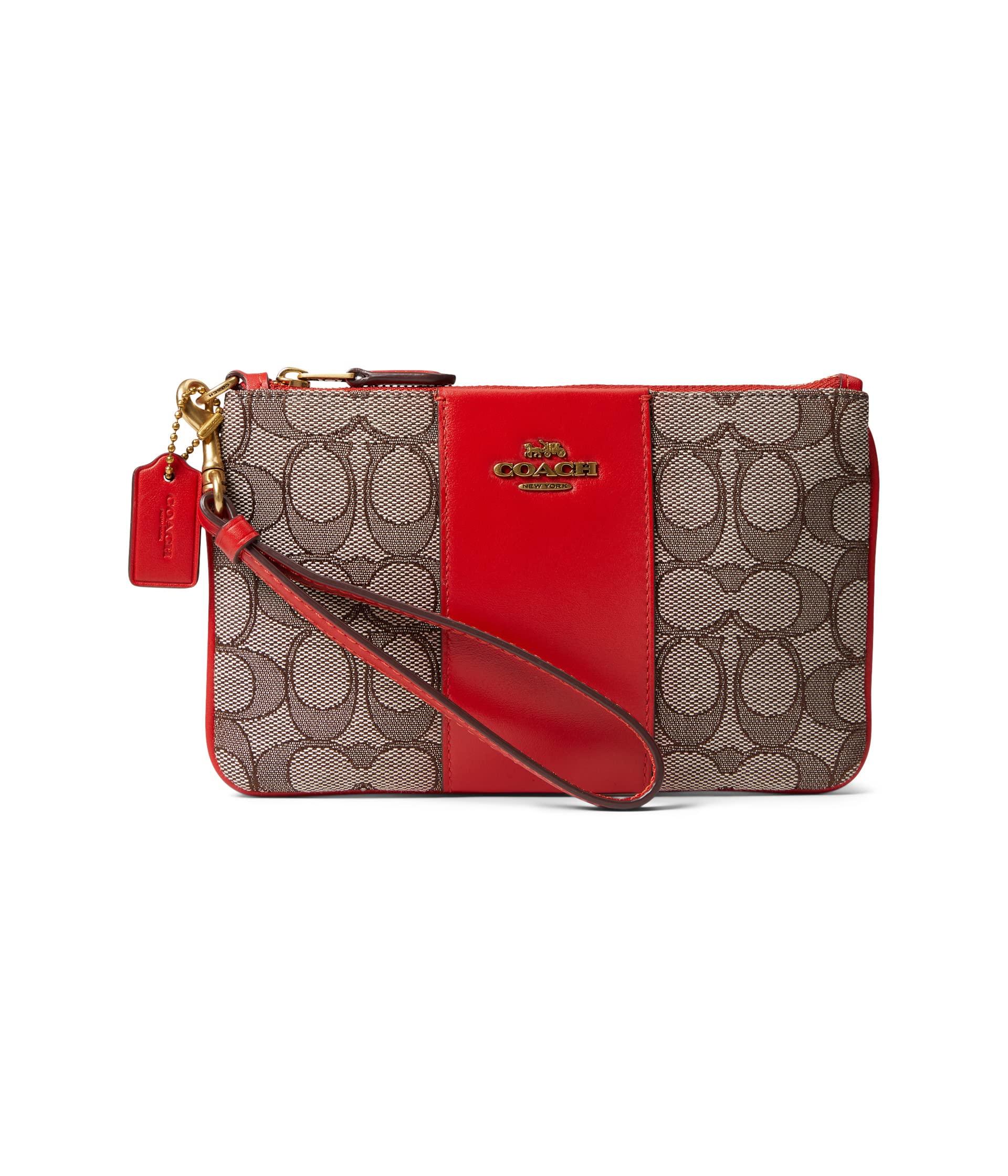 COACH Box Program Signature Jacquard Small Wristlet in Red Lyst