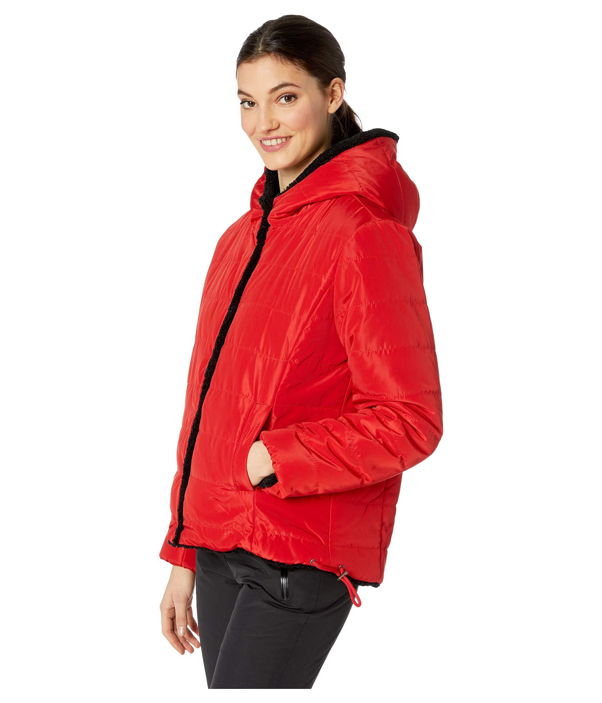 ladies red puffa jackets