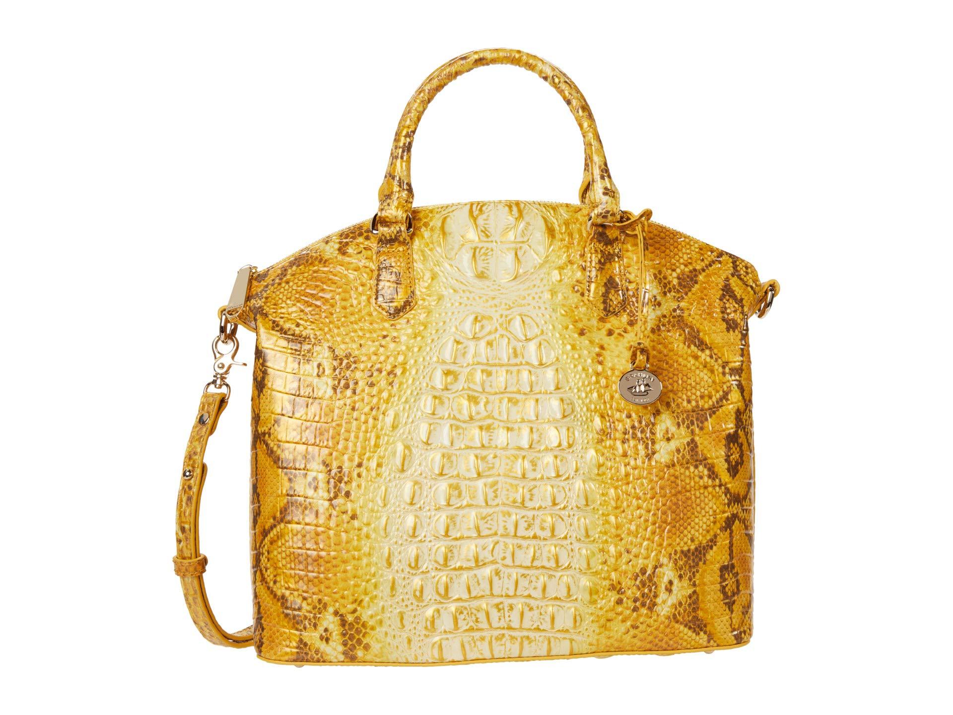 Brahmin Ombre Melbourne Large Duxbury Satchel in Yellow Lyst