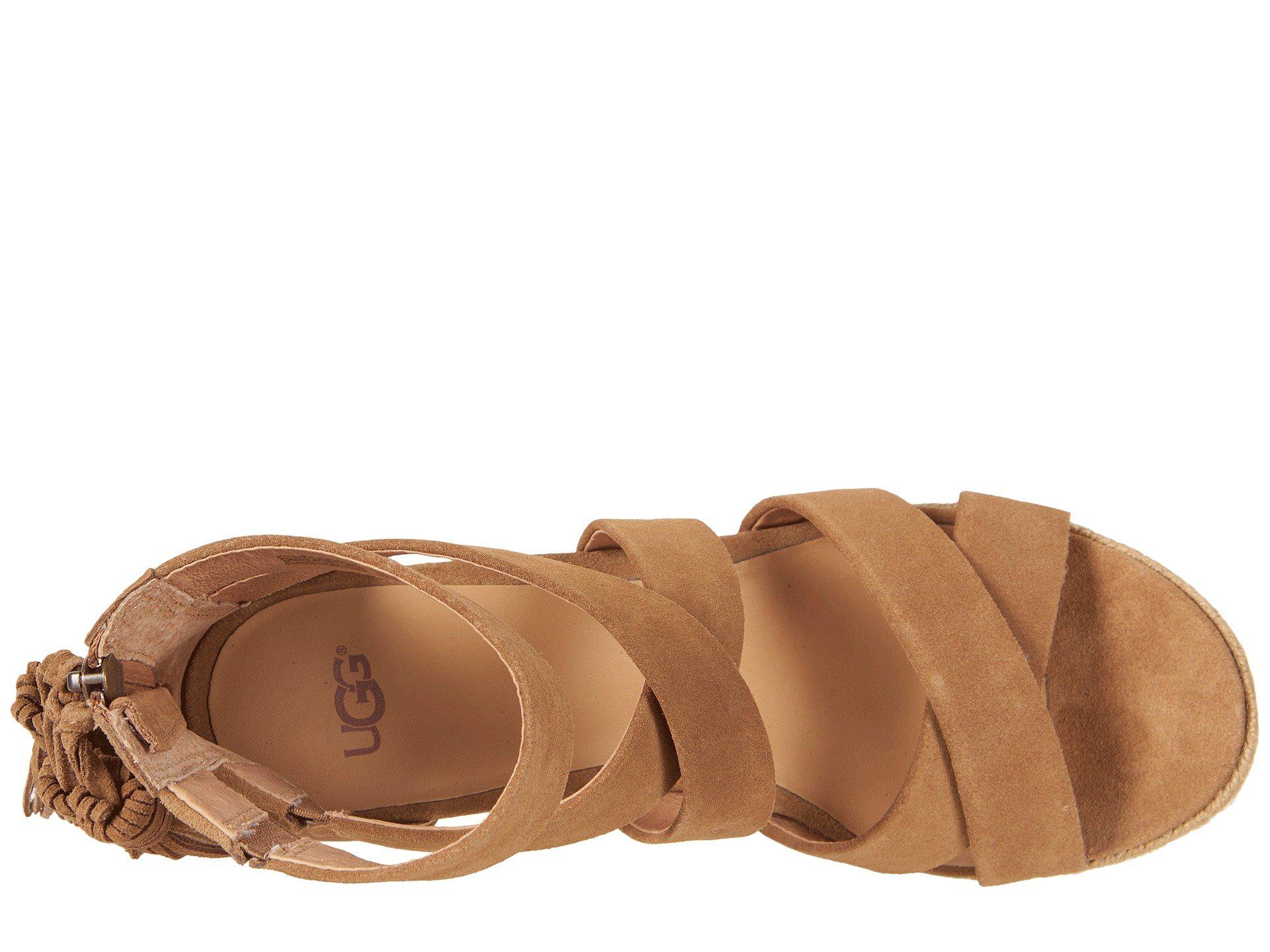 UGG Suede Raquel (chestnut) Wedge Shoes in Brown | Lyst