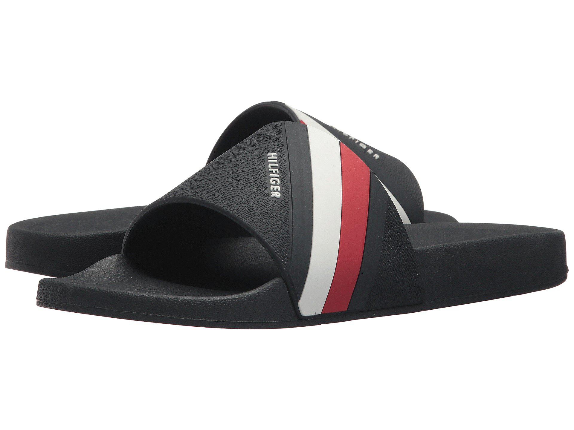 tommy hilfiger slides mens black