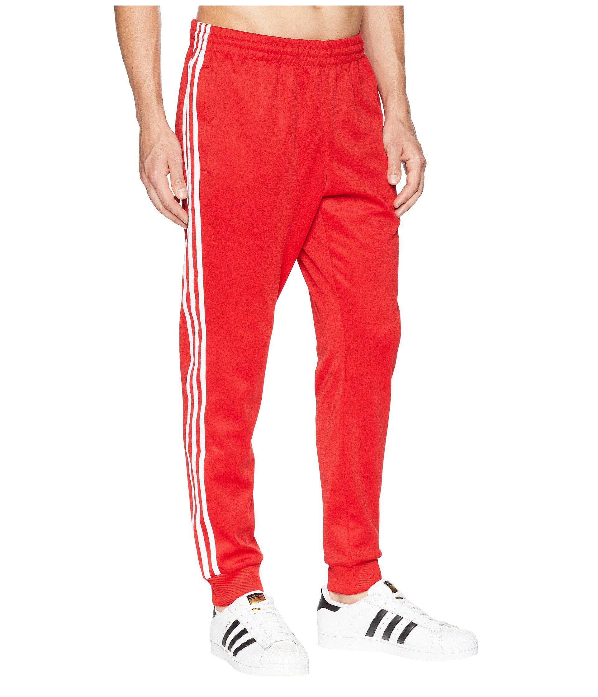 adidas Originals Synthetic Sst Track Pants in Scarlet (Red) for Men - Lyst
