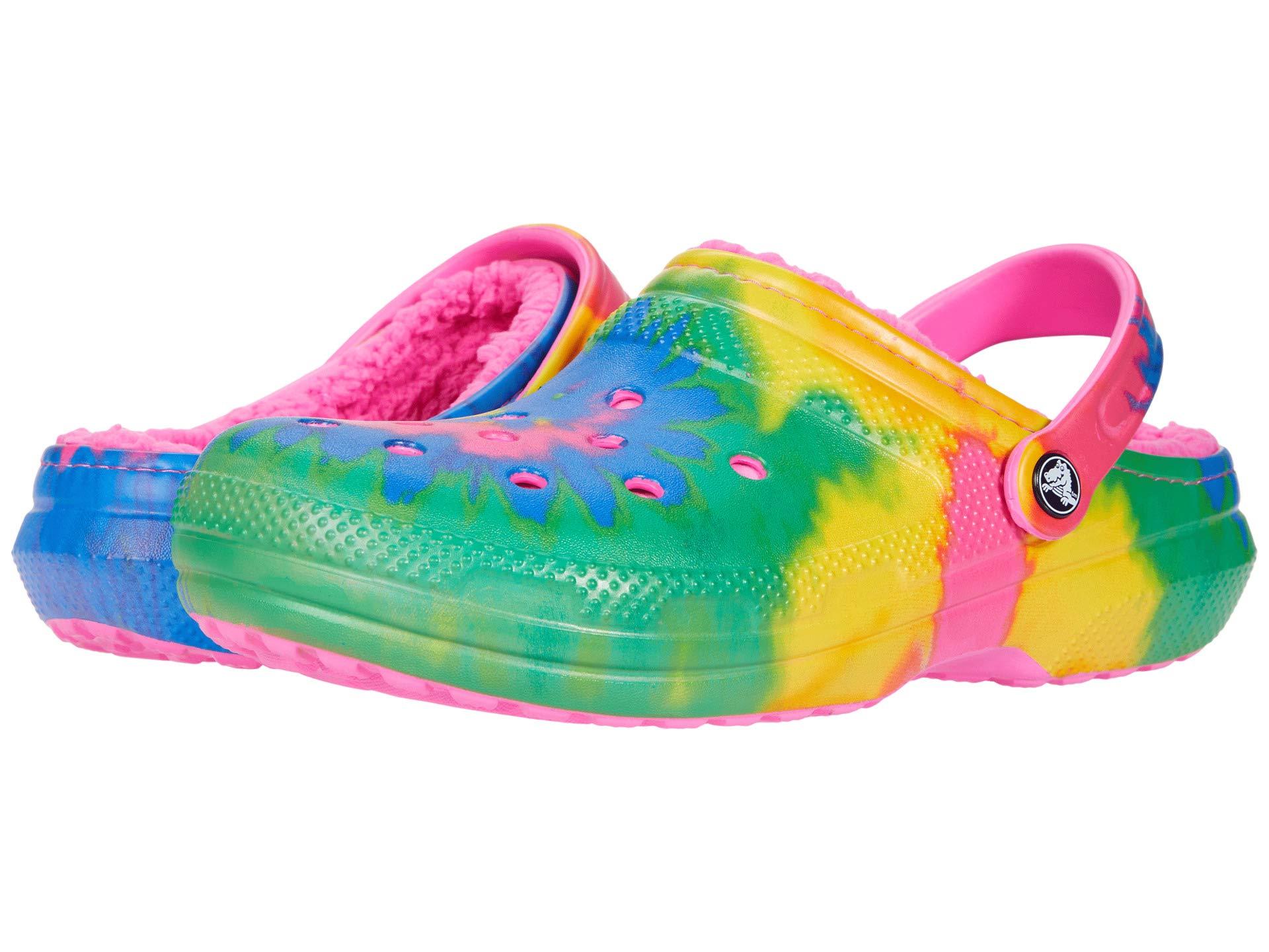 crocs multicolor tie dye