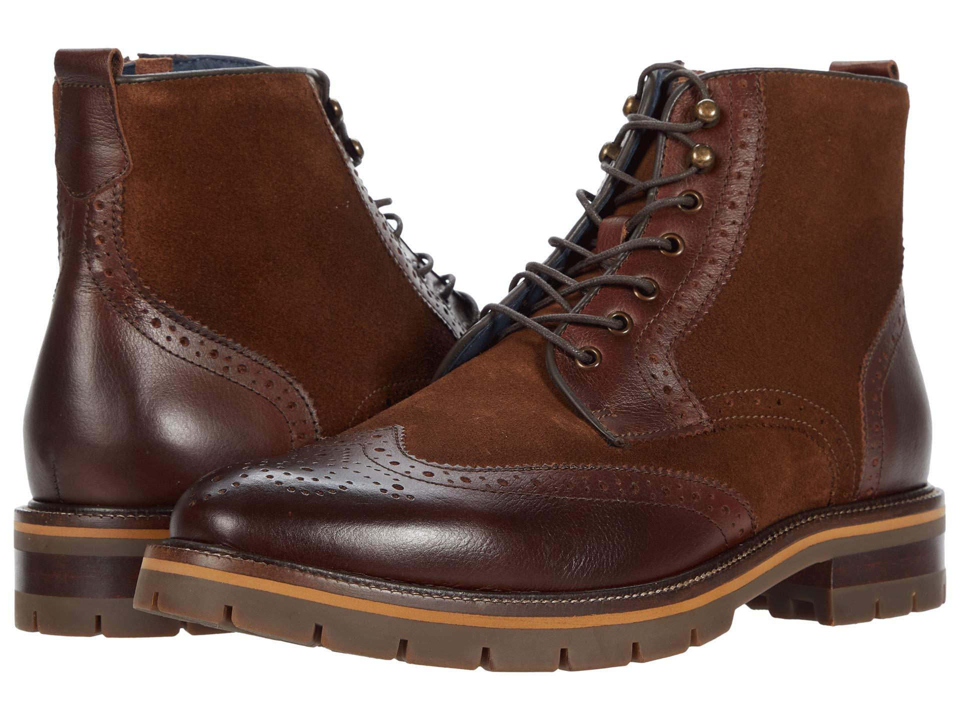 Johnston & Murphy Leather Cody Wing Tip Zip Boot in Brown for Men - Lyst