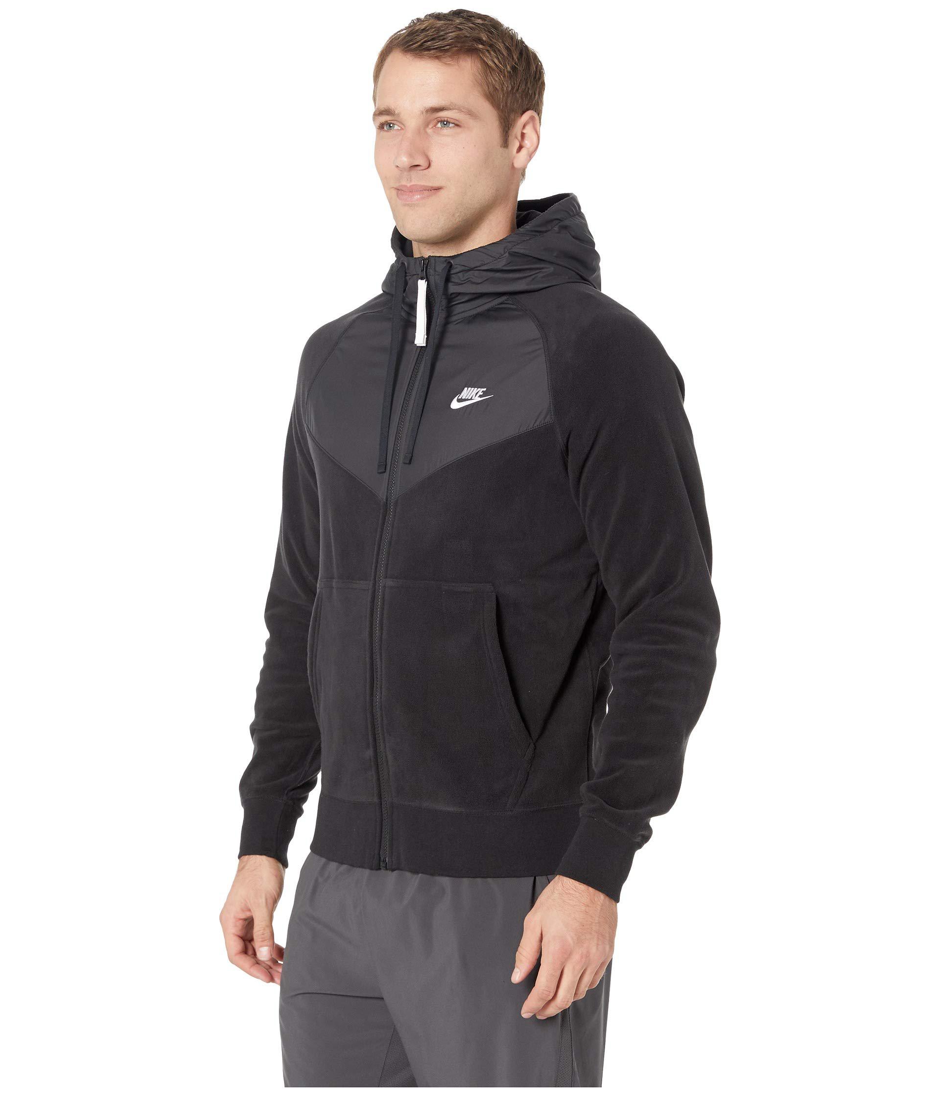 Nike Fleece Nsw Hoodie Full Zip Core Winter Snl in Black/Black/White  (Black) for Men - Lyst