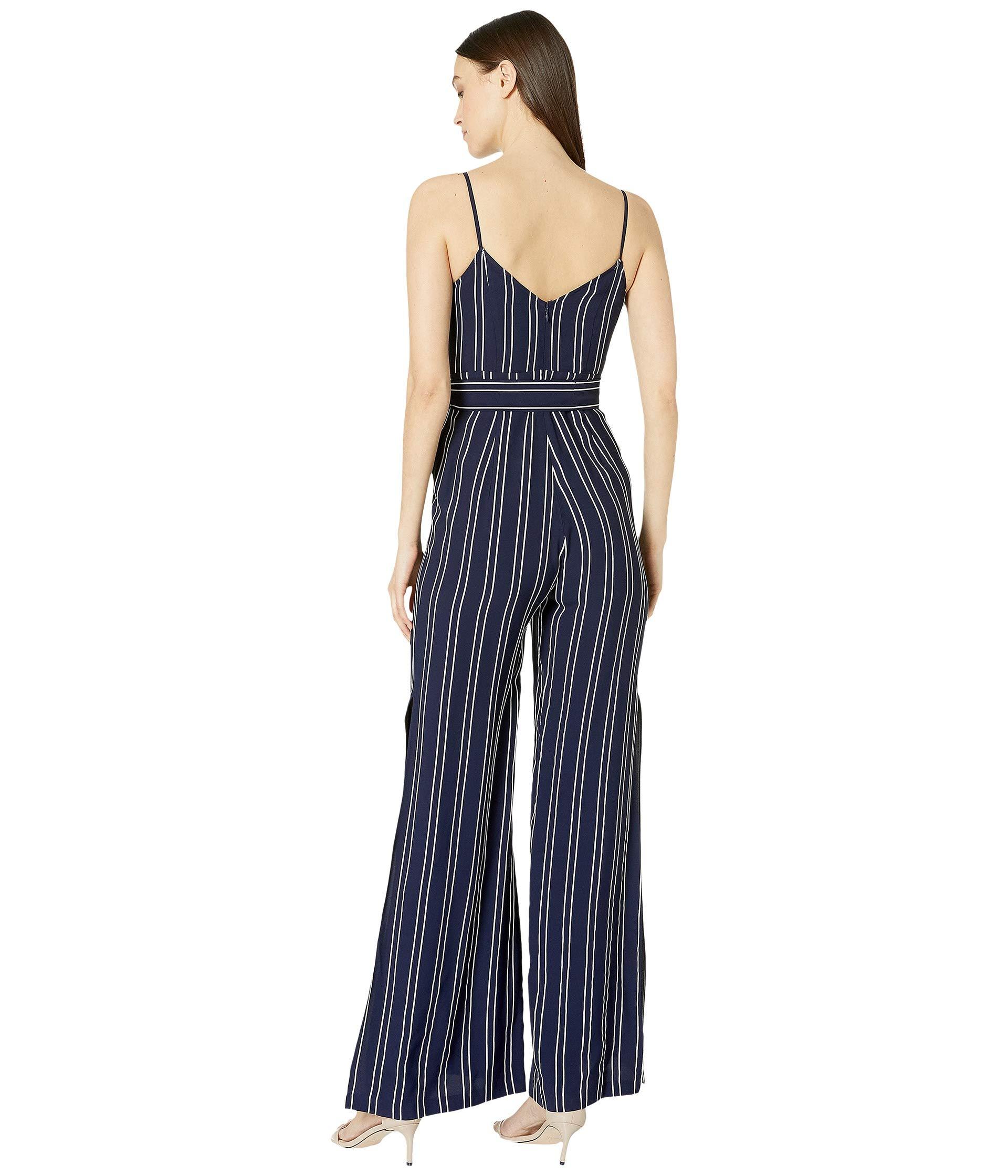 Lyst ML Monique Lhuillier Long Jumpsuit With Slits At Front Leg (navy