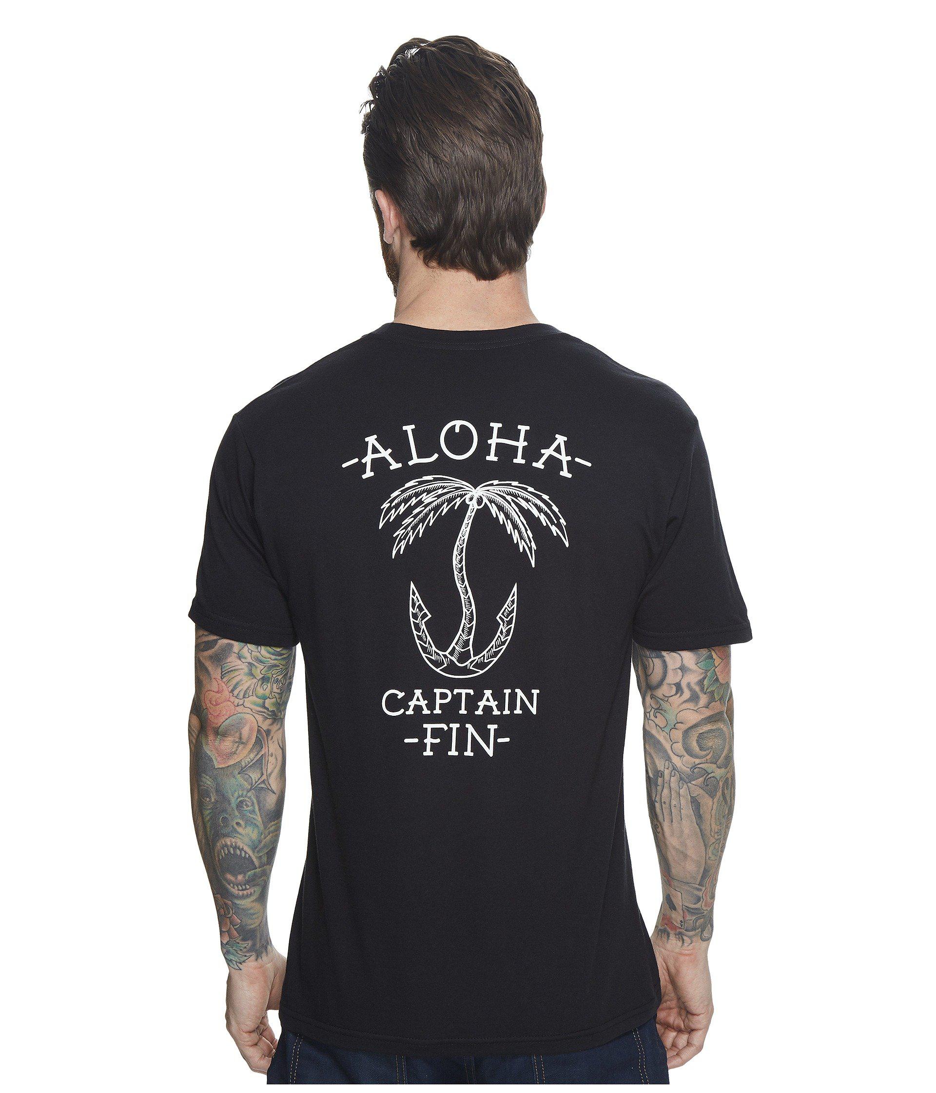 Captain Fin Anchor Palm Tee in Black for Men | Lyst