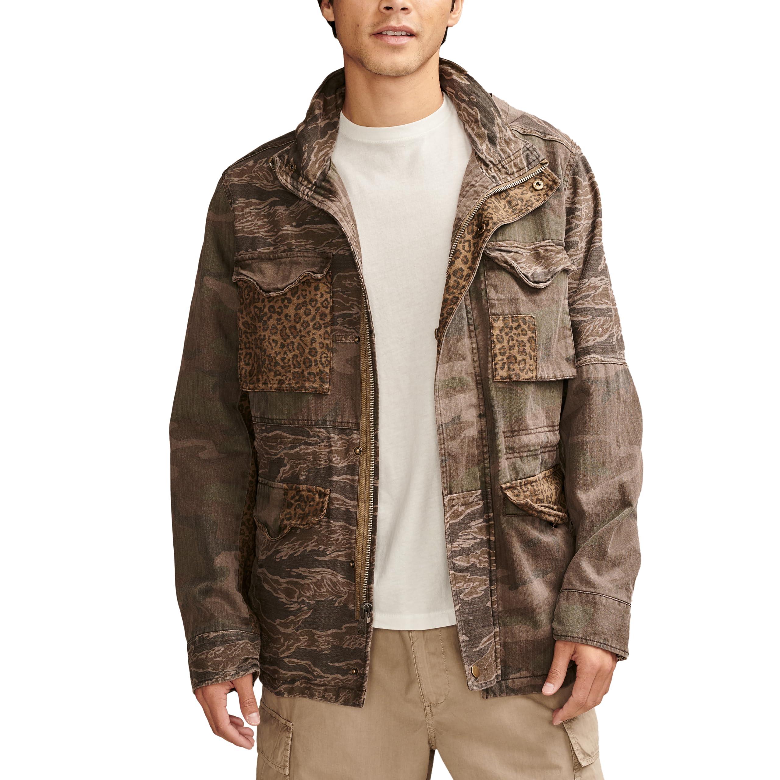 Lucky Brand Patchwork Camo Field Jacket in Brown for Men