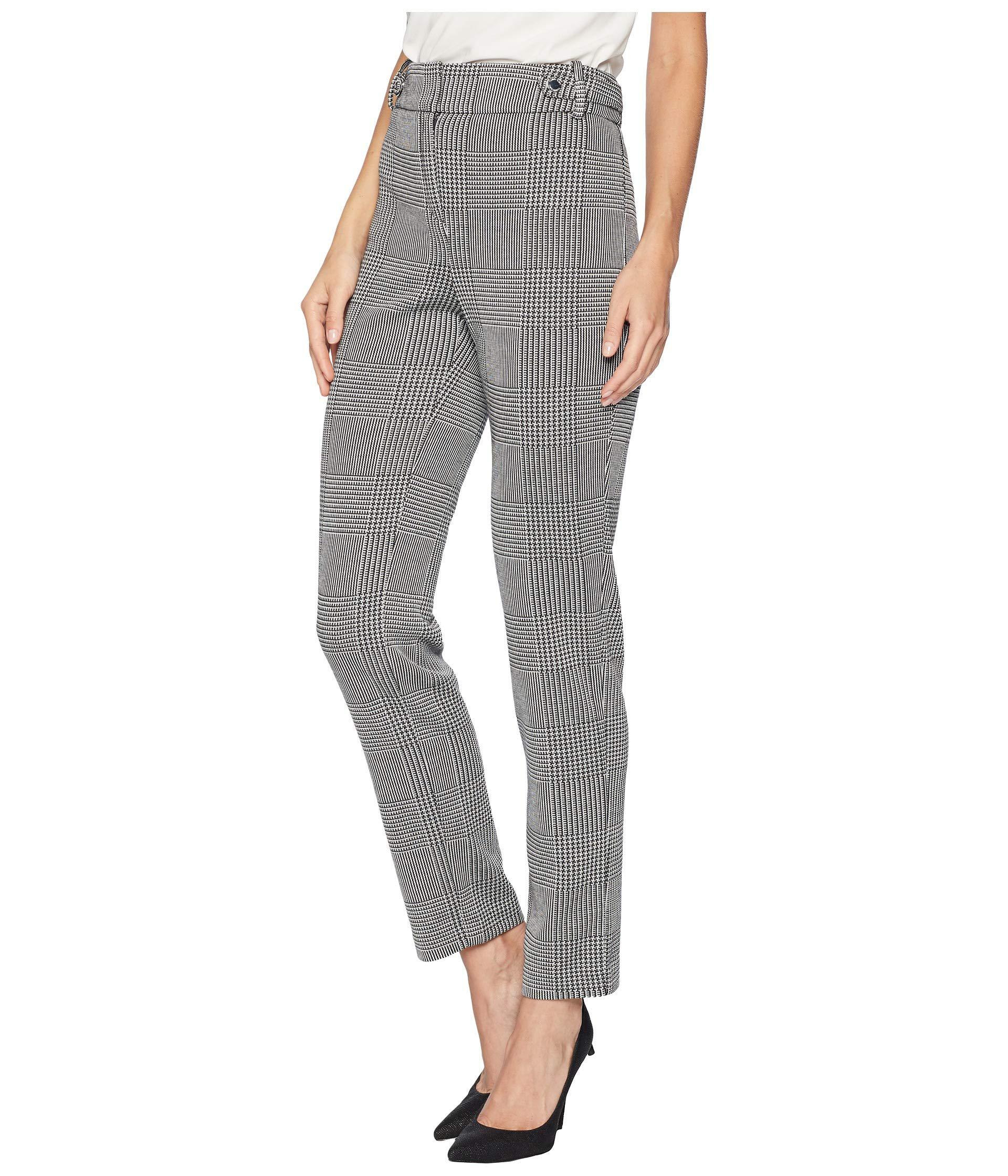 Calvin Klein Synthetic Glen Plaid Pants (glen Plaid) Women's Casual ...