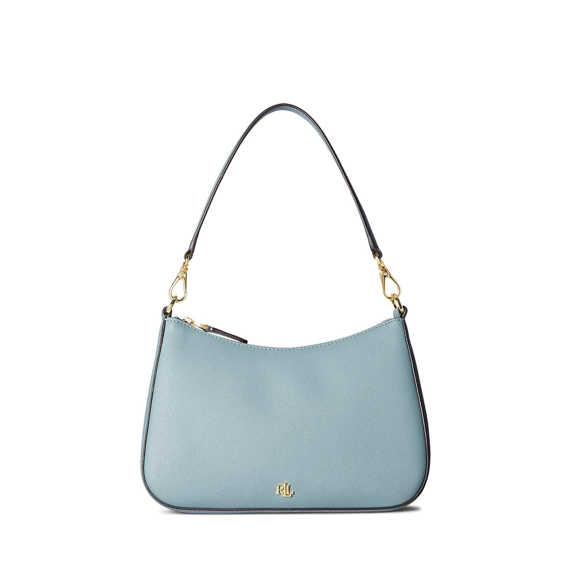 Ralph Lauren Crosshatch Leather Medium Danni Shoulder Bag in Blue Lyst