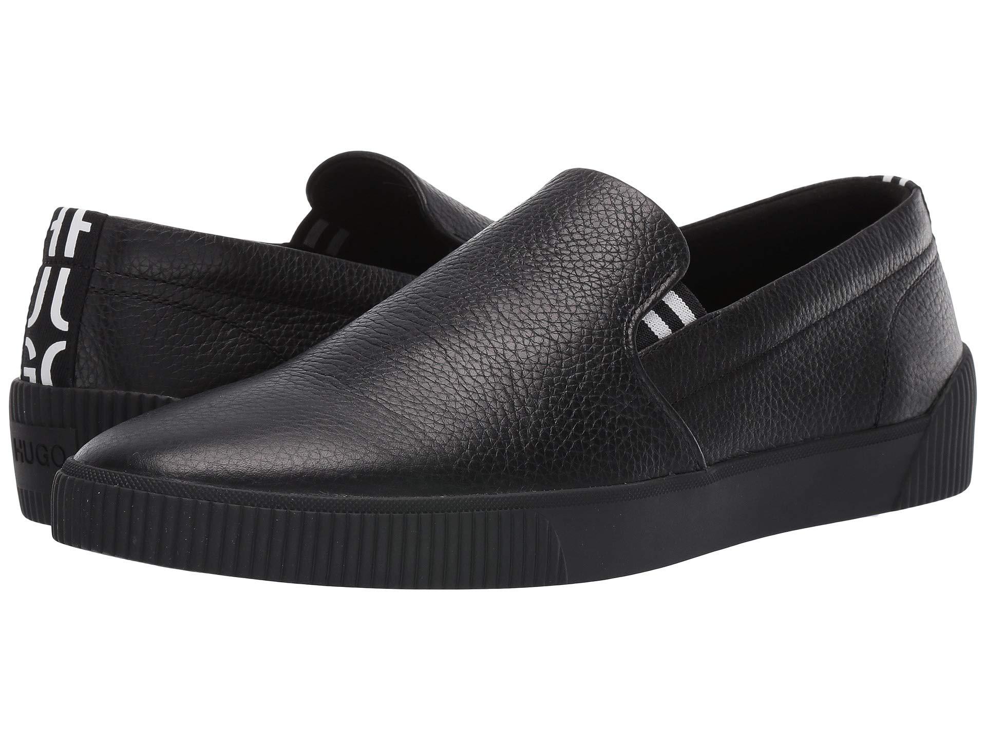 BOSS Leather Zero Slip-on By Hugo in Black for Men - Lyst