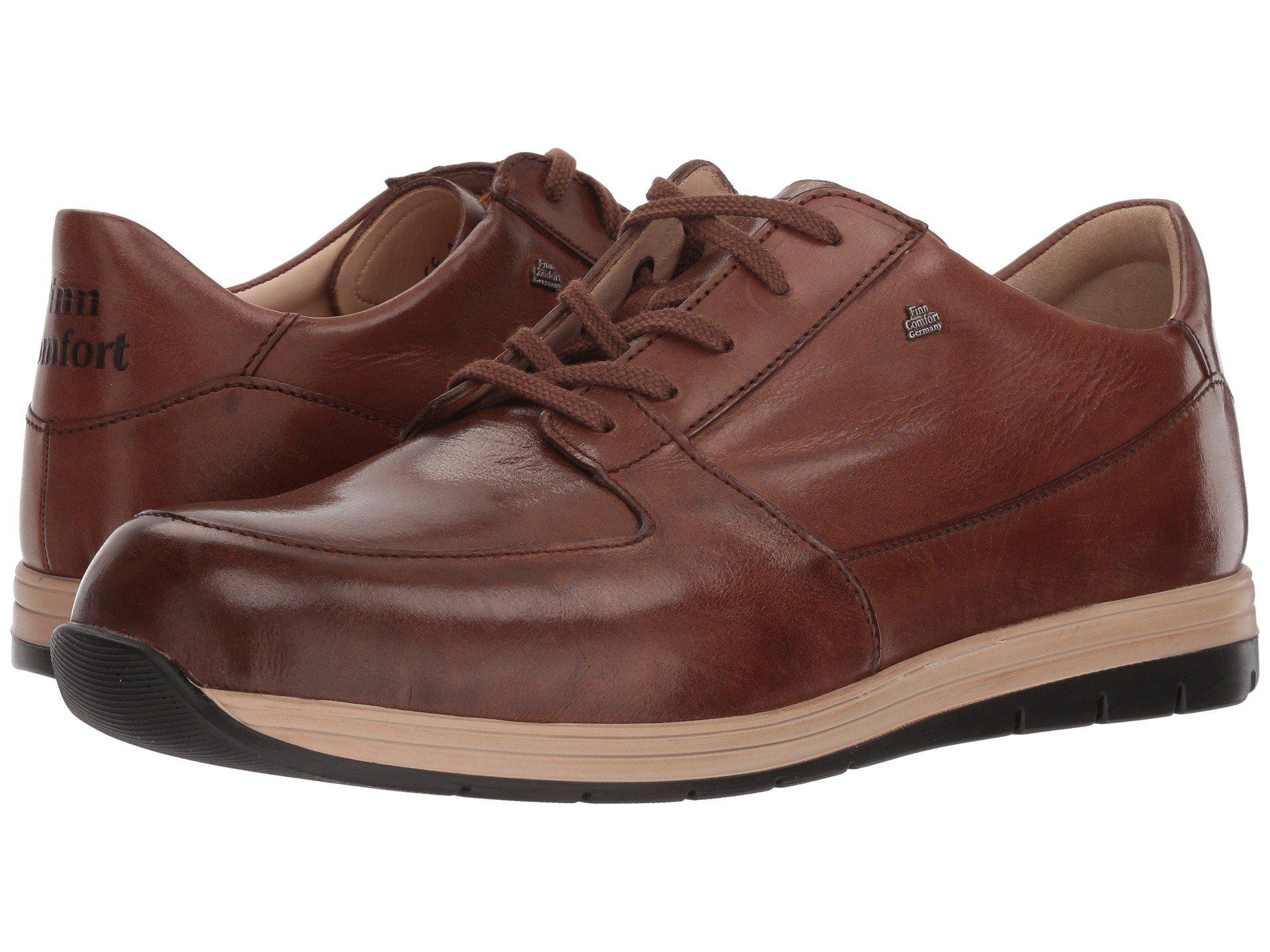 Finn Comfort Leather Vernon Brown Lace Up Casual Shoes For Men