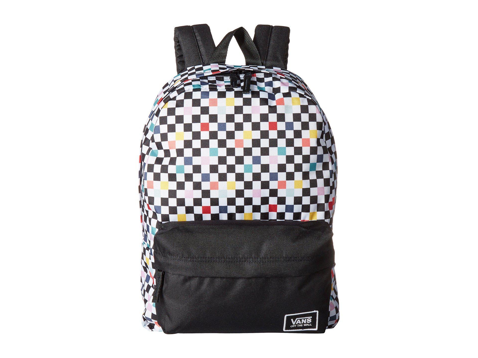 vans realm party checkerboard backpack