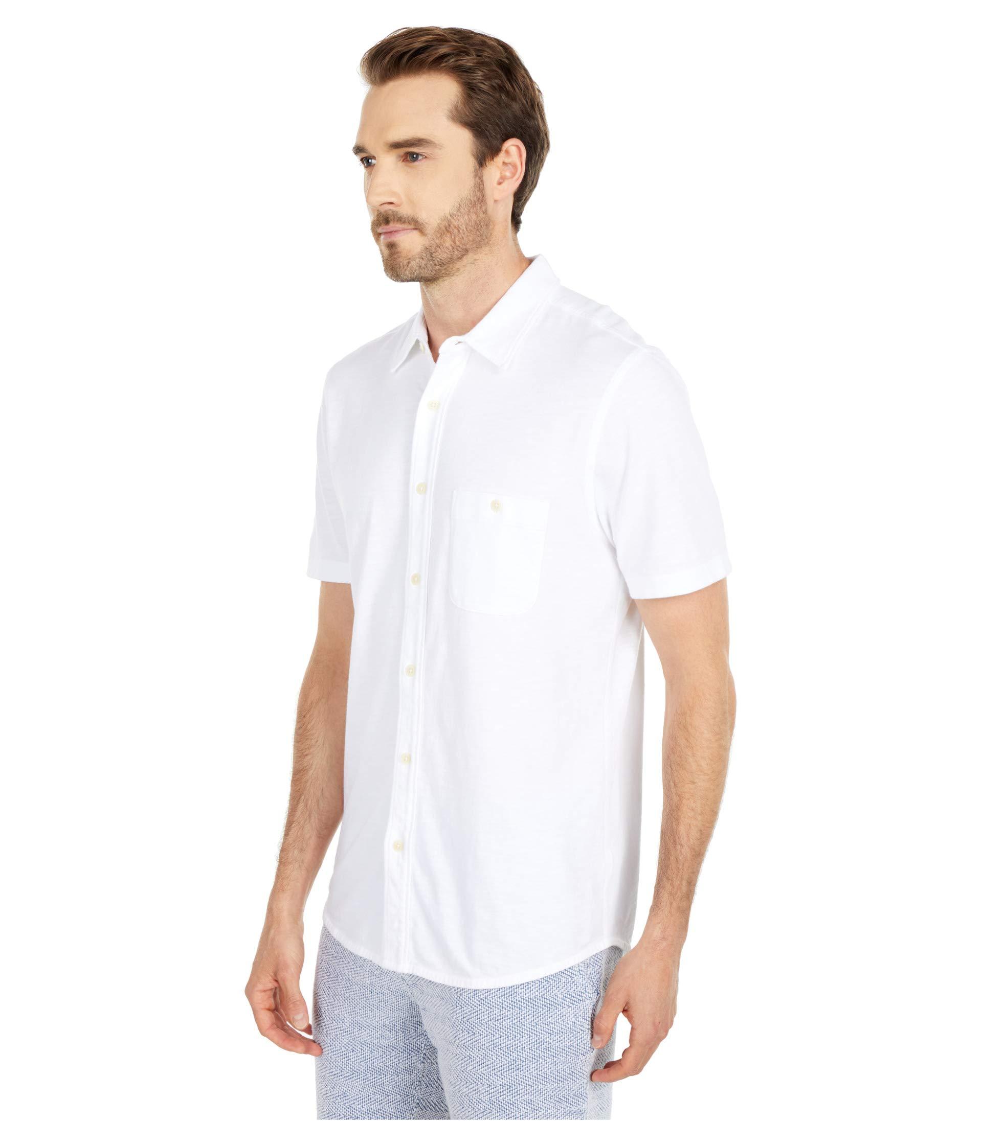 Faherty Brand Cotton Short Sleeve Knit Seasons Shirt in White for Men