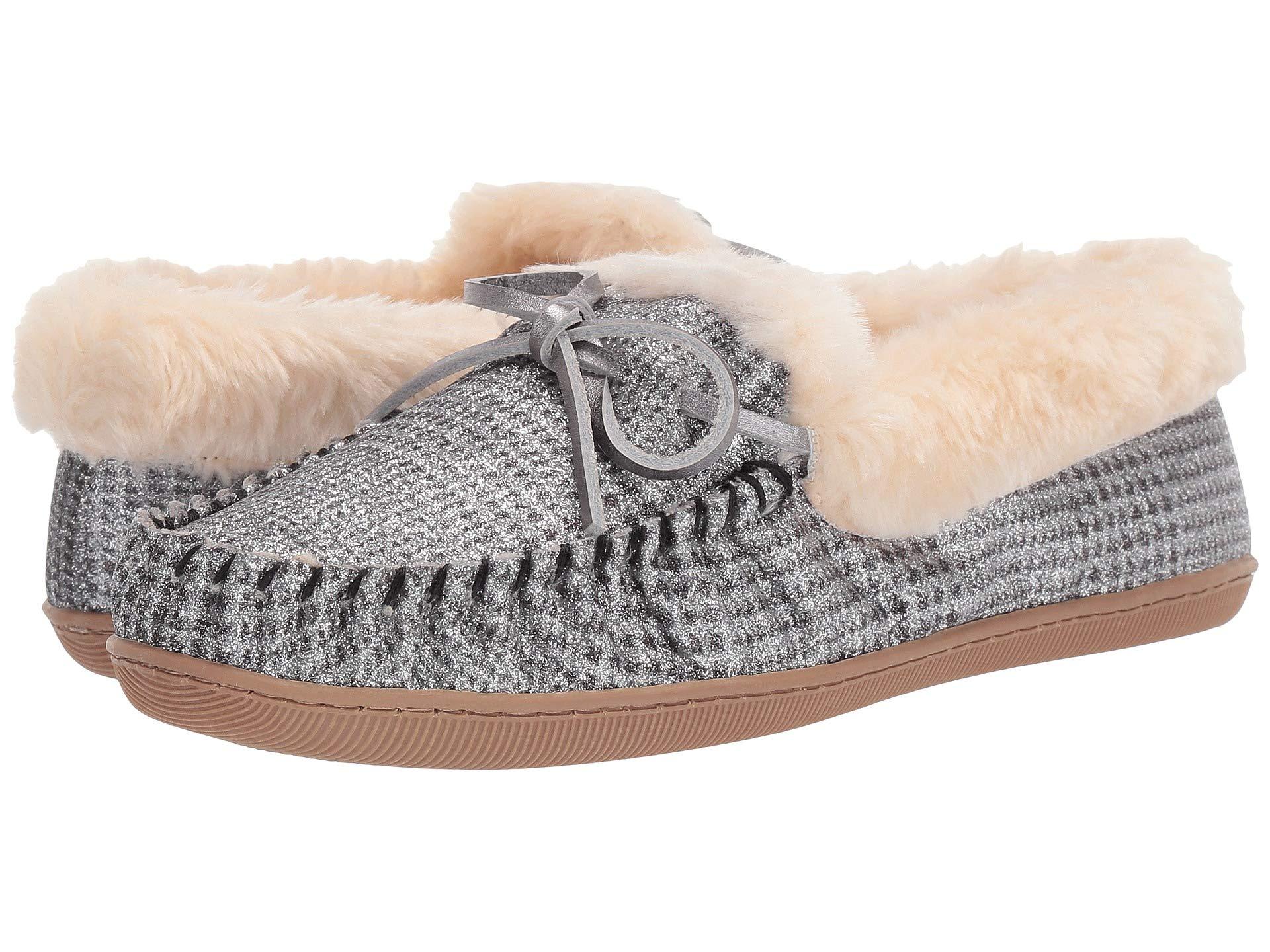 J.Crew Glitter Plaid Lodge Moc Slipper in Black Lyst