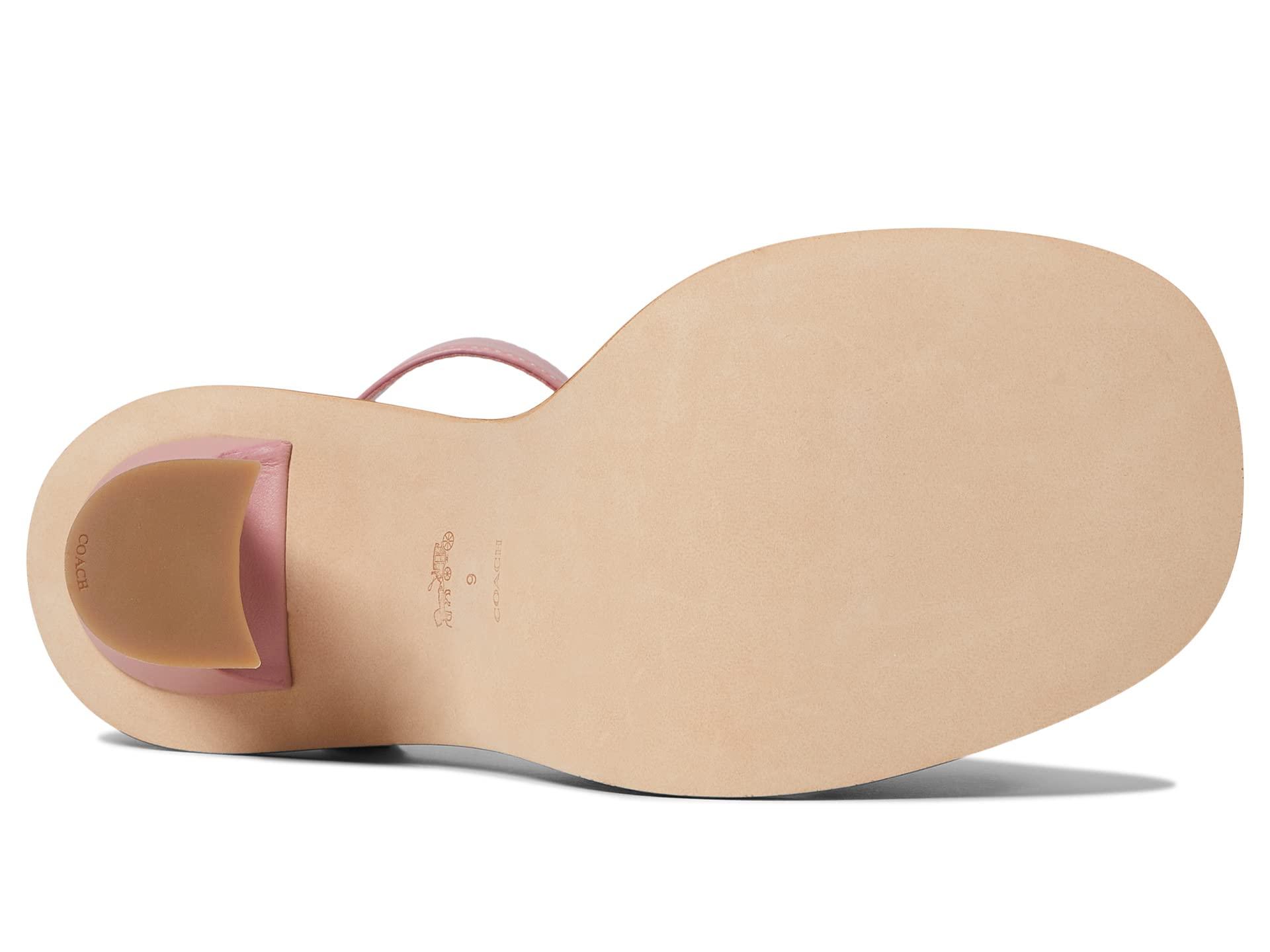 COACH Quincey Leather Sandal in Pink | Lyst