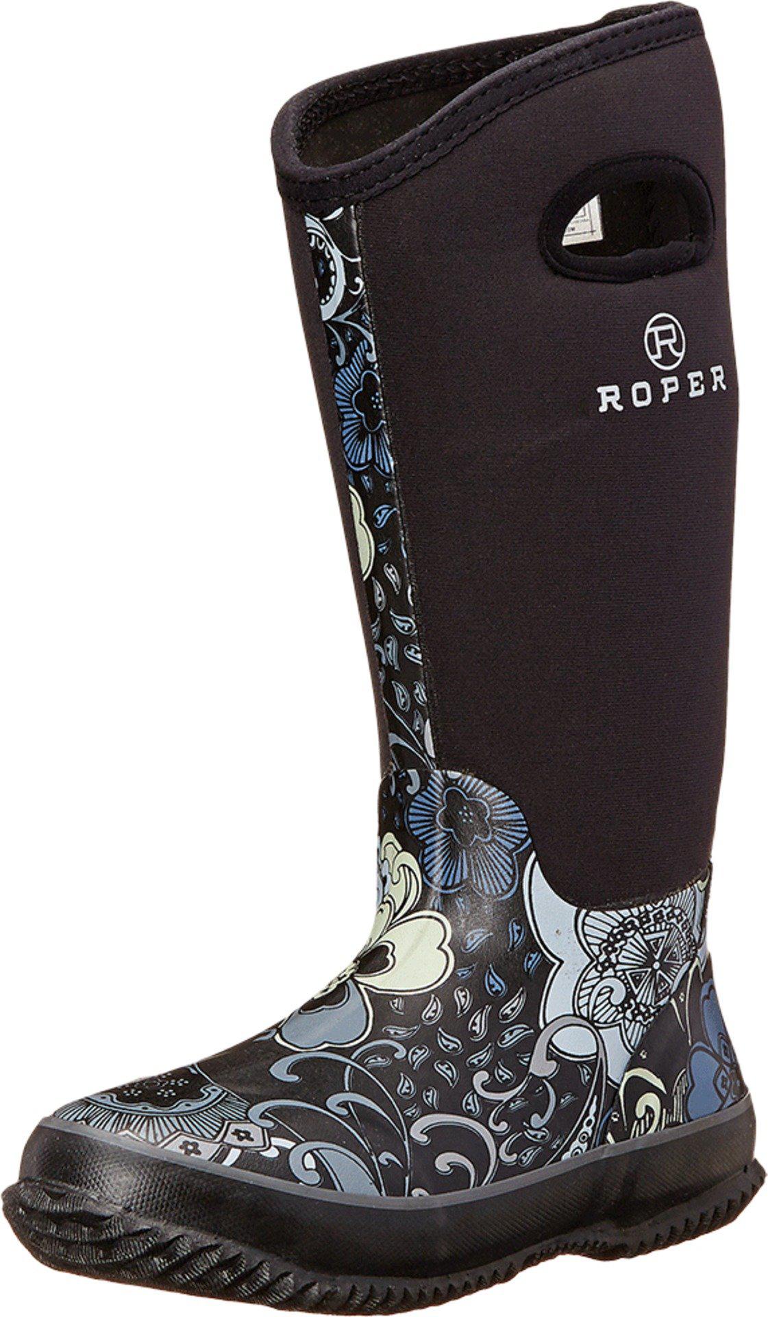 Roper Neoprene Flower Barn Boot in Black Lyst