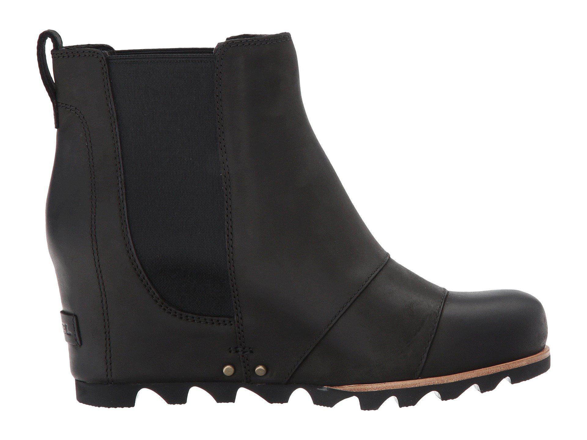 Sorel Leather Lea Wedge in Black | Lyst